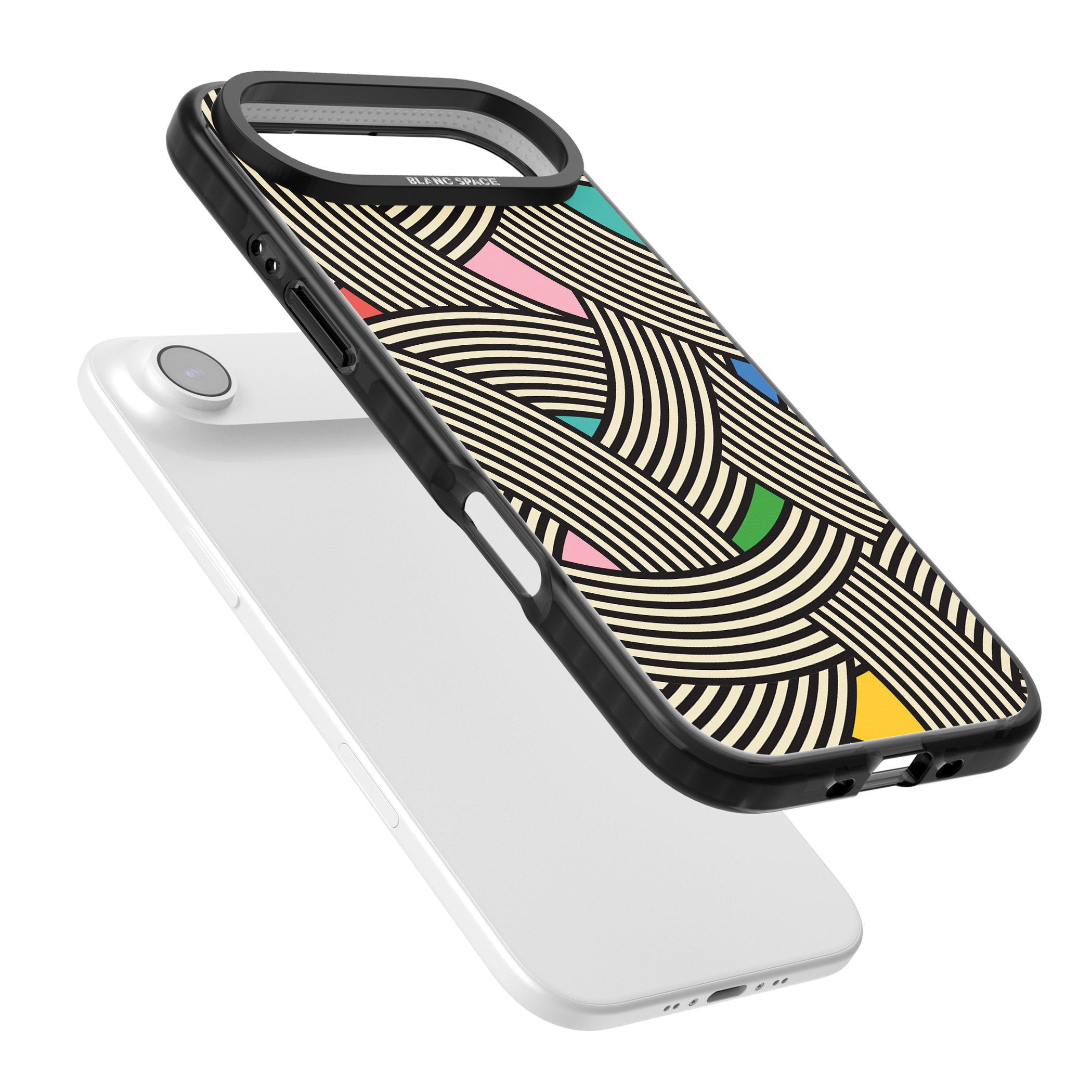 Multicolour Optic Waves iPhone 17 Air Impact Black Phone Case Colours