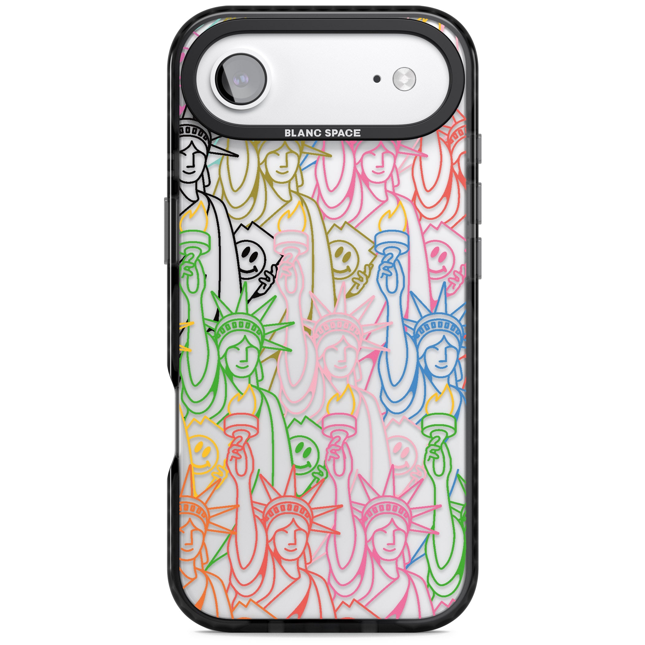 Multicolour Liberty Line Pattern iPhone 17 Air Impact Black Phone Case