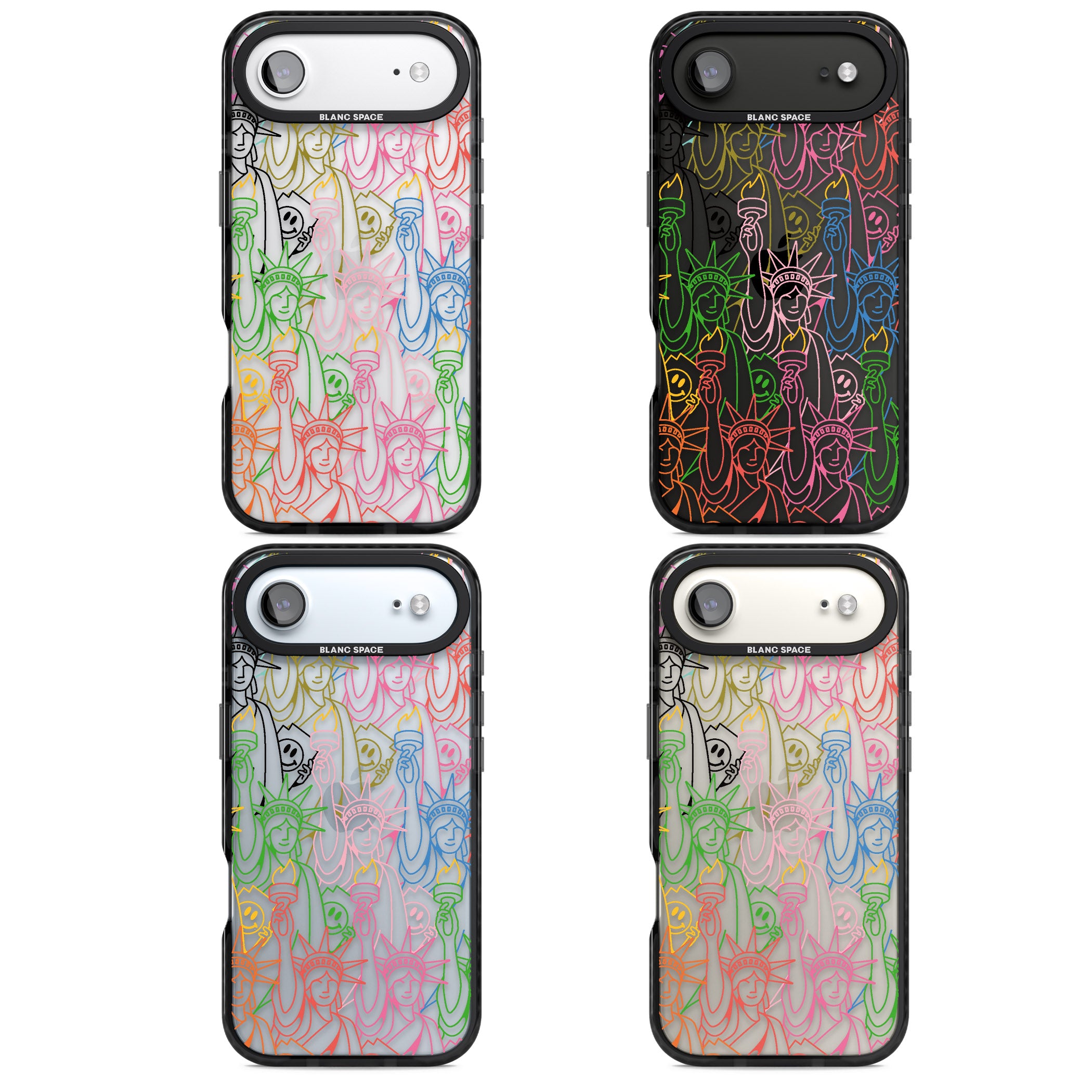Multicolour Liberty Line Pattern iPhone 17 Air Impact Black Phone Case APT Impact Protection