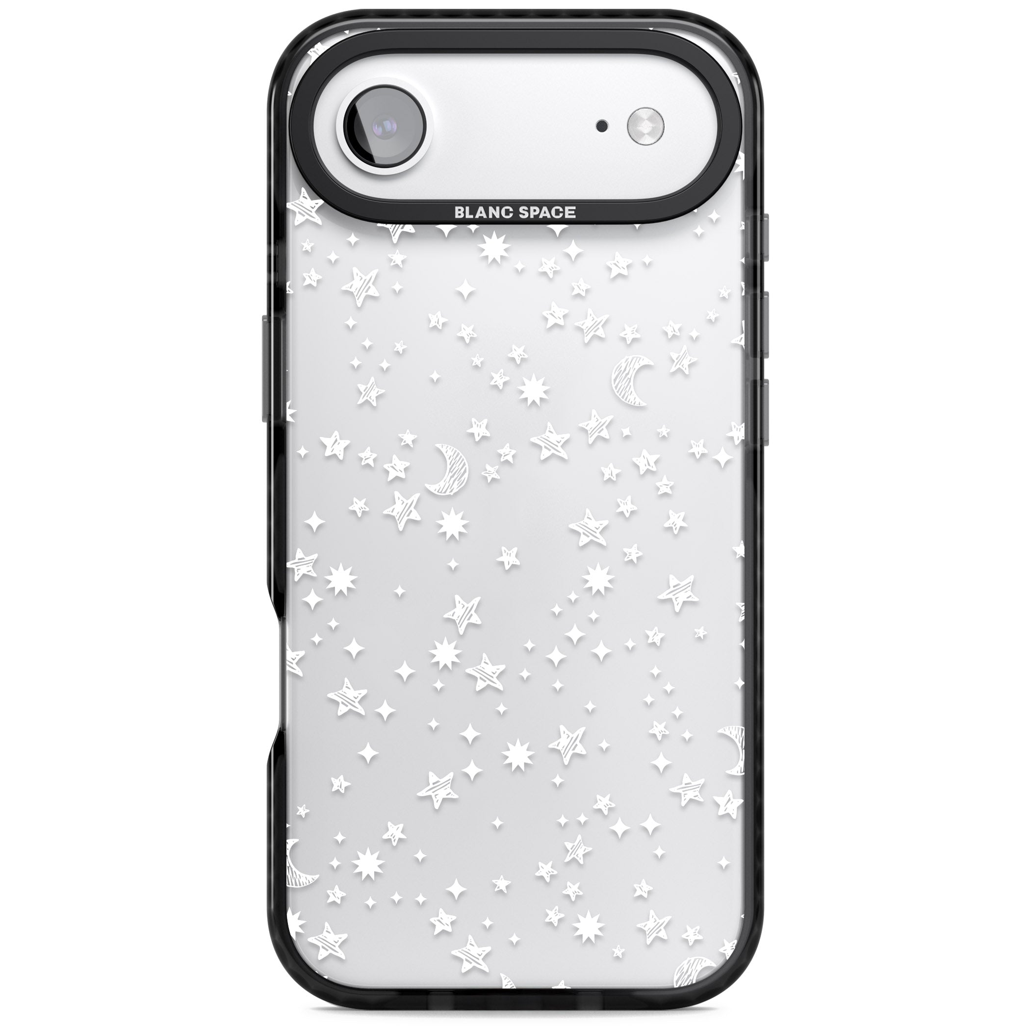 White Cosmic Galaxy Pattern iPhone 17 Air Impact Black Phone Case