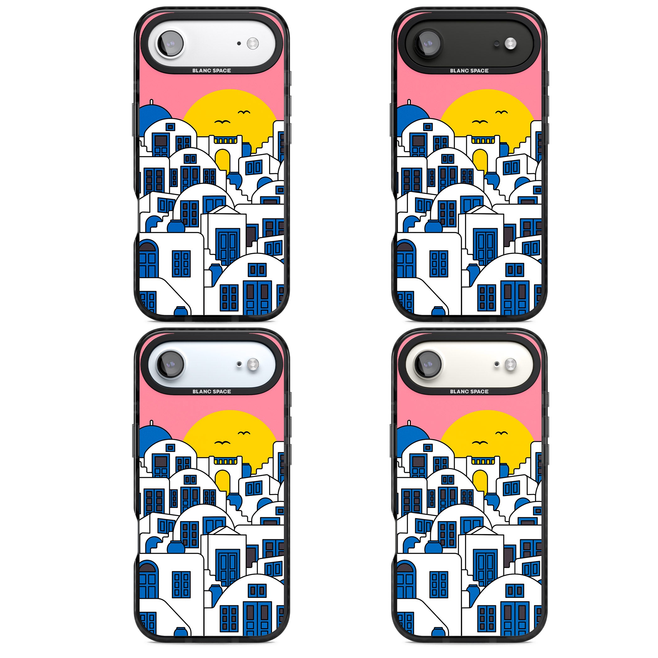 Santorini Sunset iPhone 17 Air Impact Black Phone Case APT Impact Protection