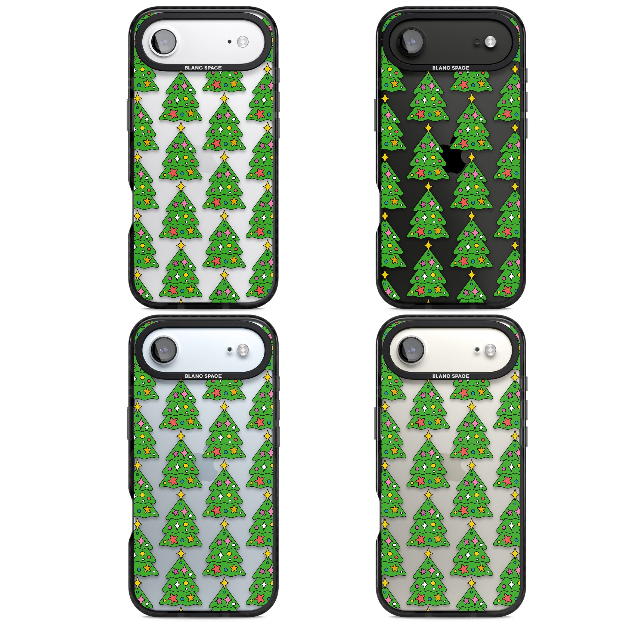 Christmas Tree Pattern (Clear) iPhone 17 Air Impact Black Phone Case APT Impact Protection