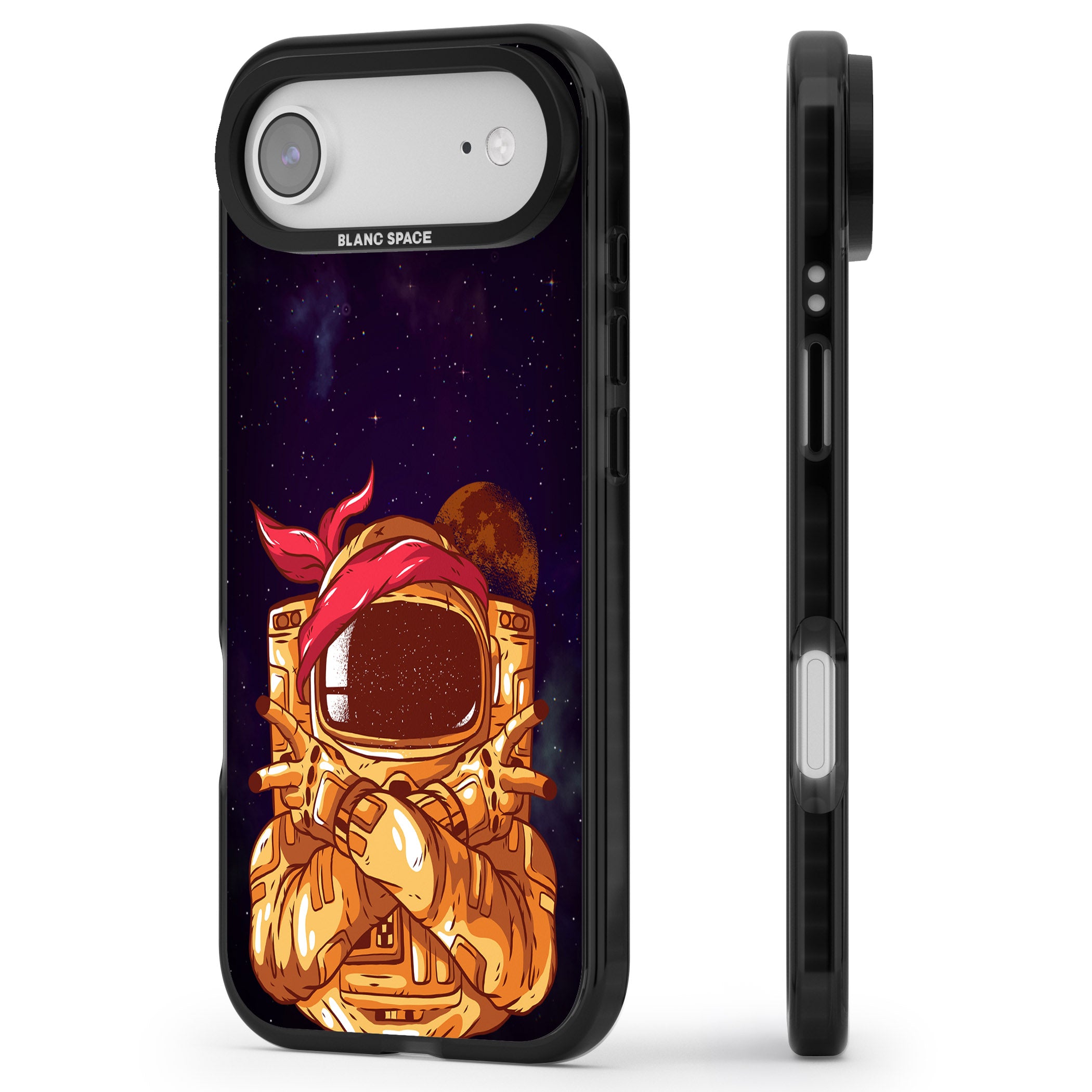 Space Gangster iPhone 17 Air Impact Black Phone Case Side Profile