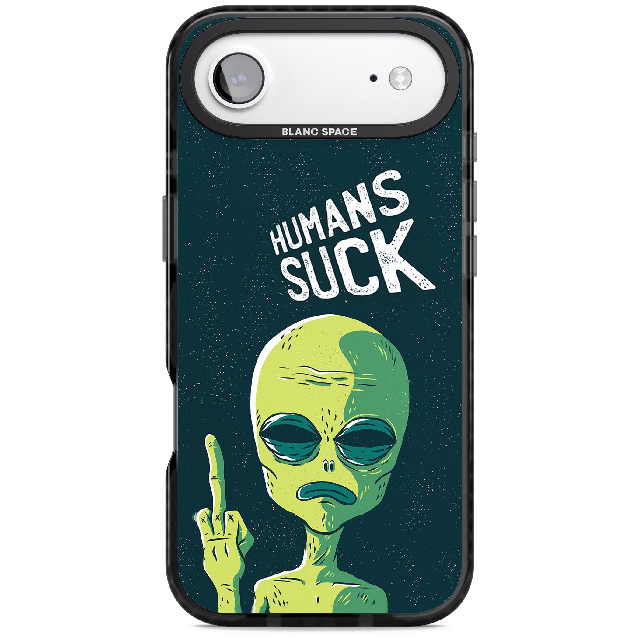 Humans Suck Alien iPhone 17 Air Impact Black Phone Case