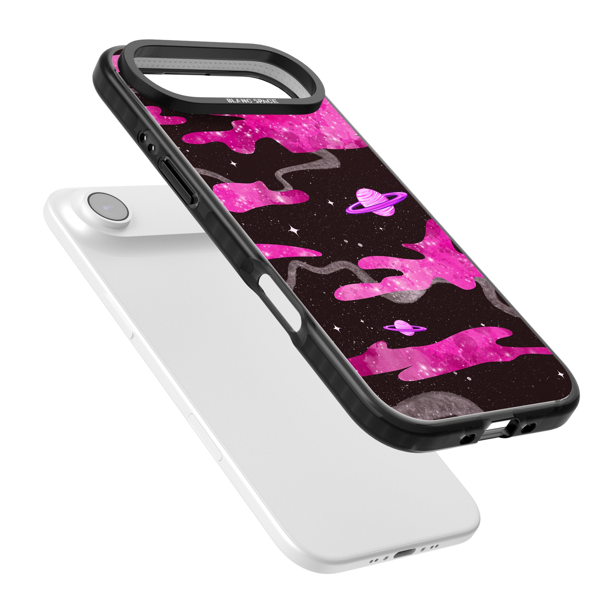 Pink Galaxy iPhone 17 Air Impact Black Phone Case Colours