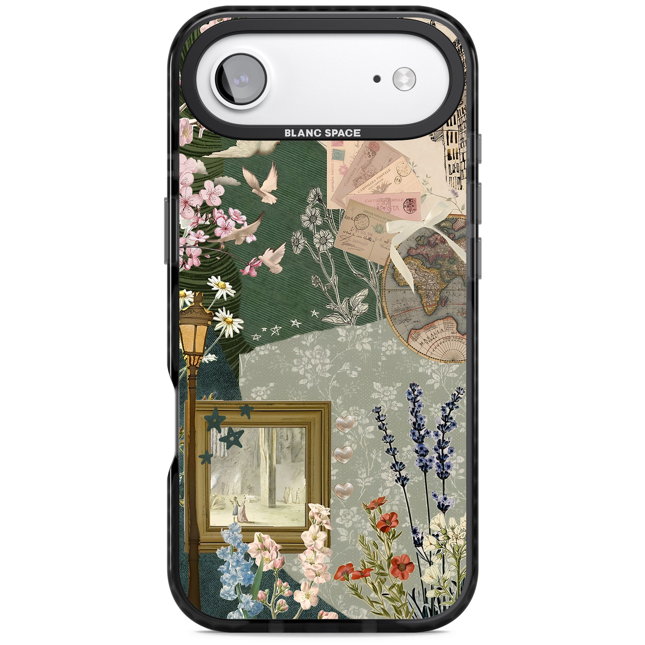 Vintage Spring Collage iPhone 17 Air Impact Black Phone Case