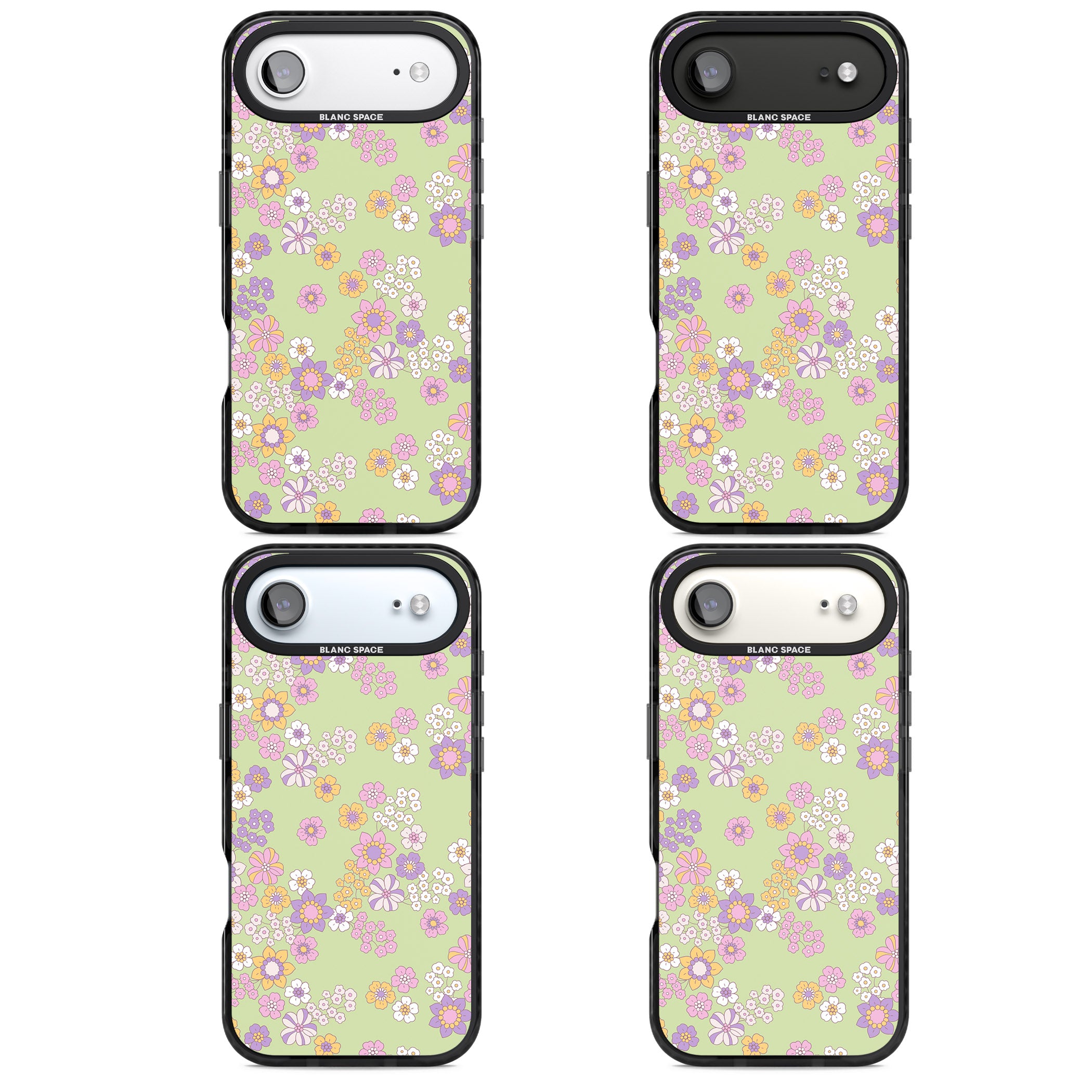 Grass Green Flowers iPhone 17 Air Impact Black Phone Case APT Impact Protection