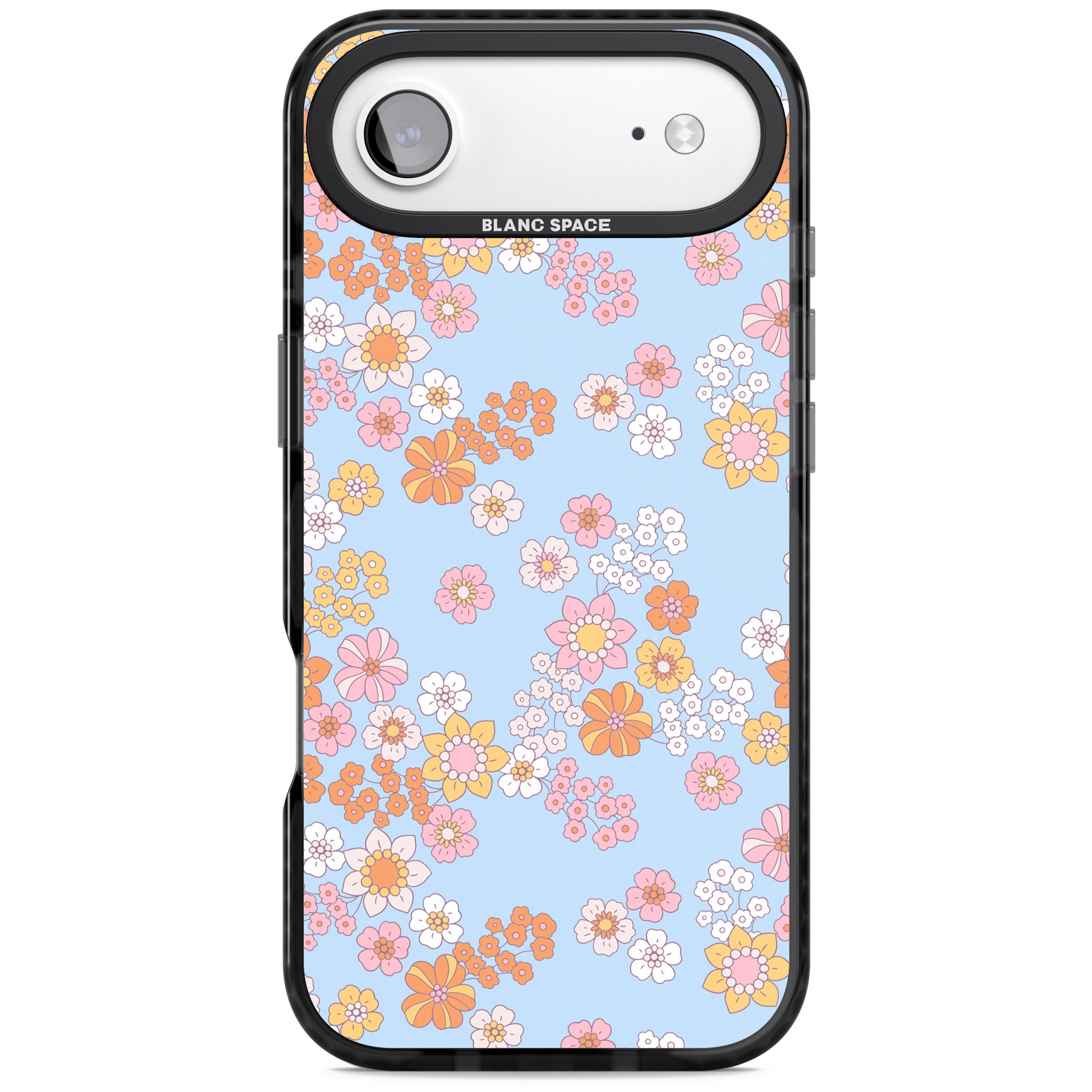 Lake Blue Flower Mix iPhone 17 Air Impact Black Phone Case