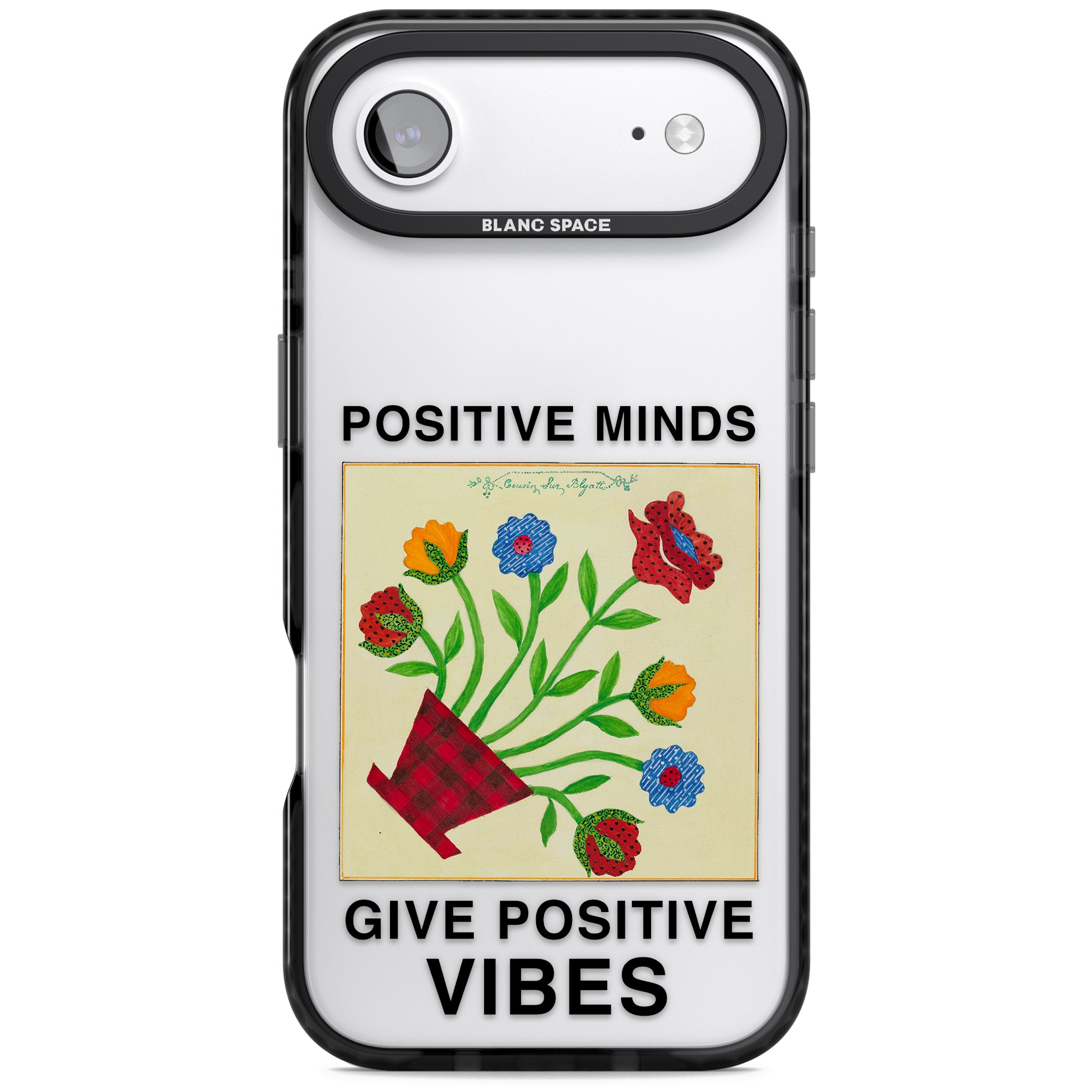Positive Minds Give Positive Vibes iPhone 17 Air Impact Black Phone Case