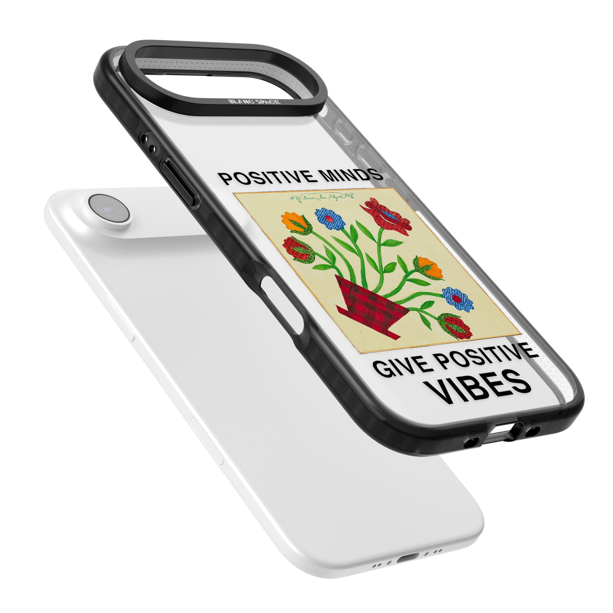 Positive Minds Give Positive Vibes iPhone 17 Air Impact Black Phone Case Colours