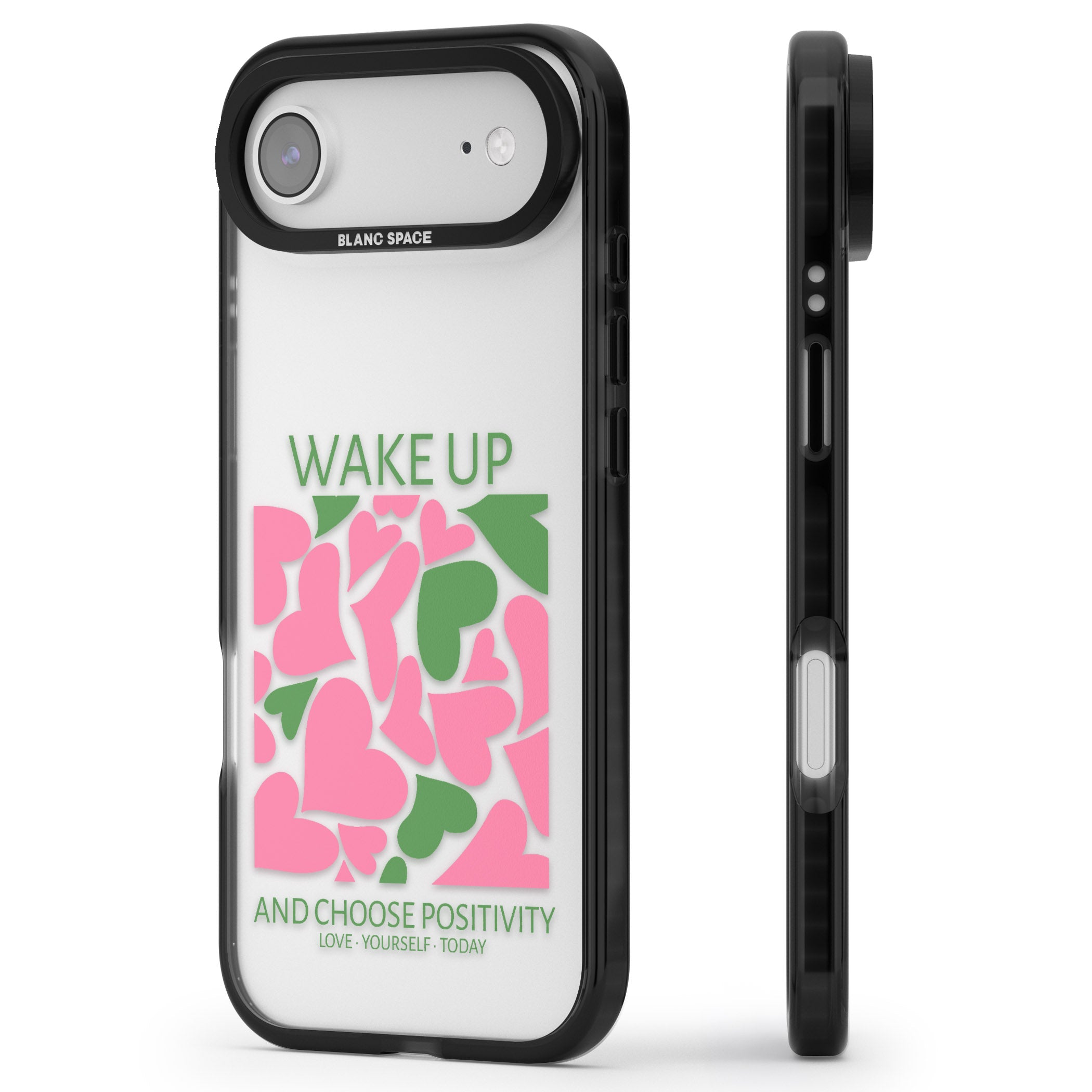 Wake Up And Choose Positivity iPhone 17 Air Impact Black Phone Case Side Profile