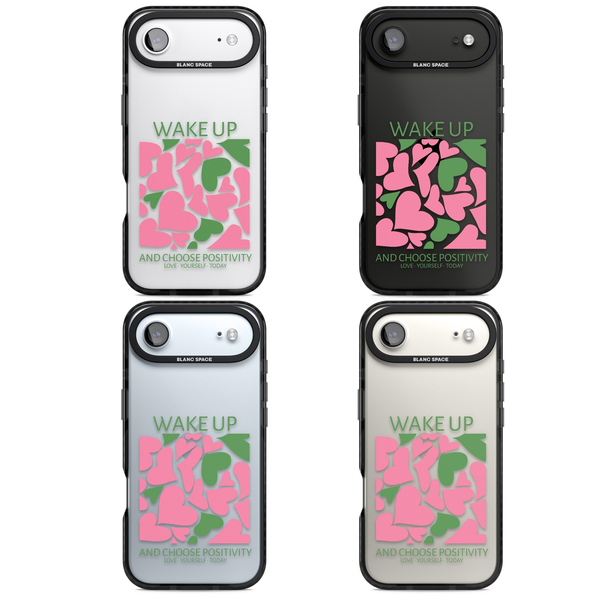 Wake Up And Choose Positivity iPhone 17 Air Impact Black Phone Case APT Impact Protection