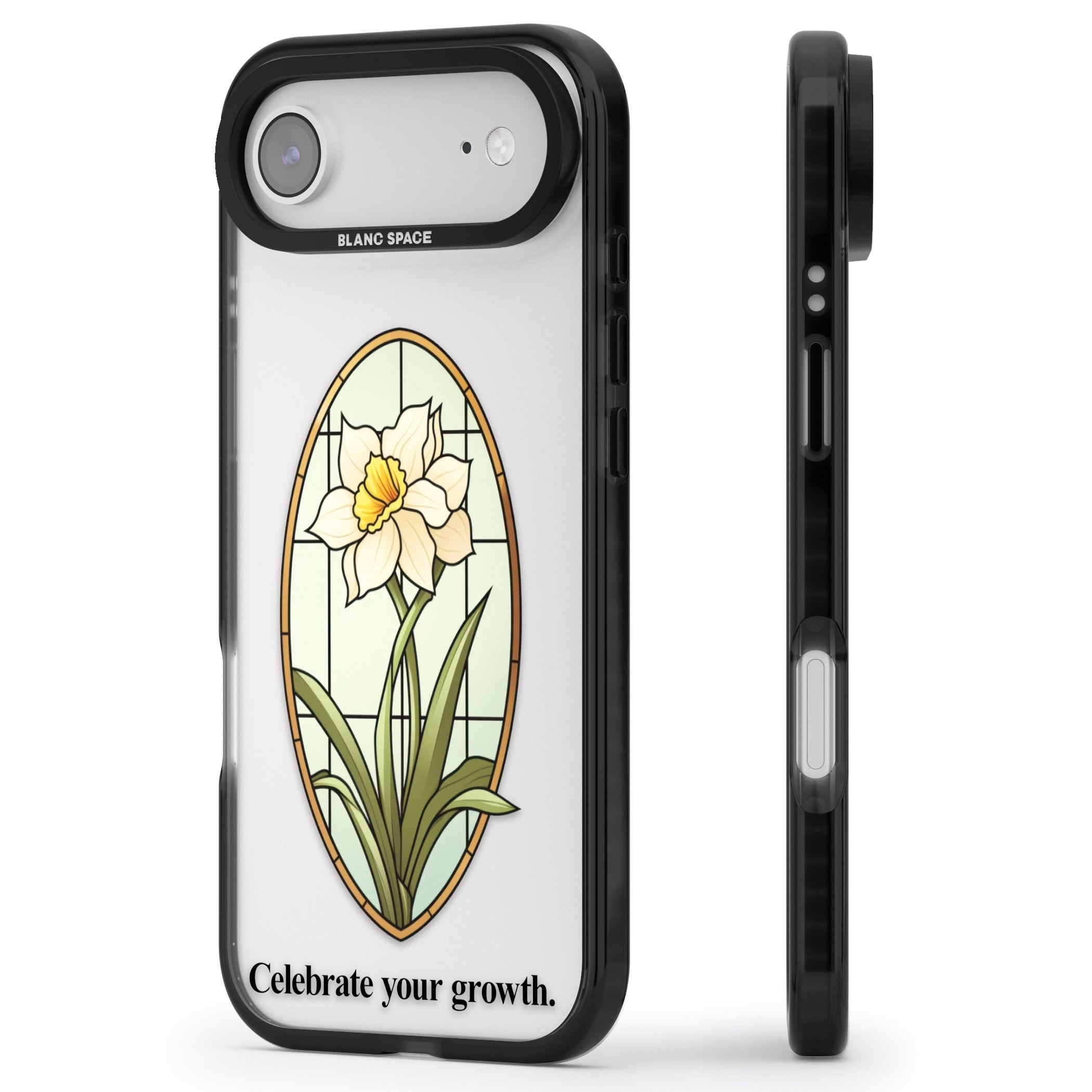 Celebrate Your Growth iPhone 17 Air Impact Black Phone Case Side Profile