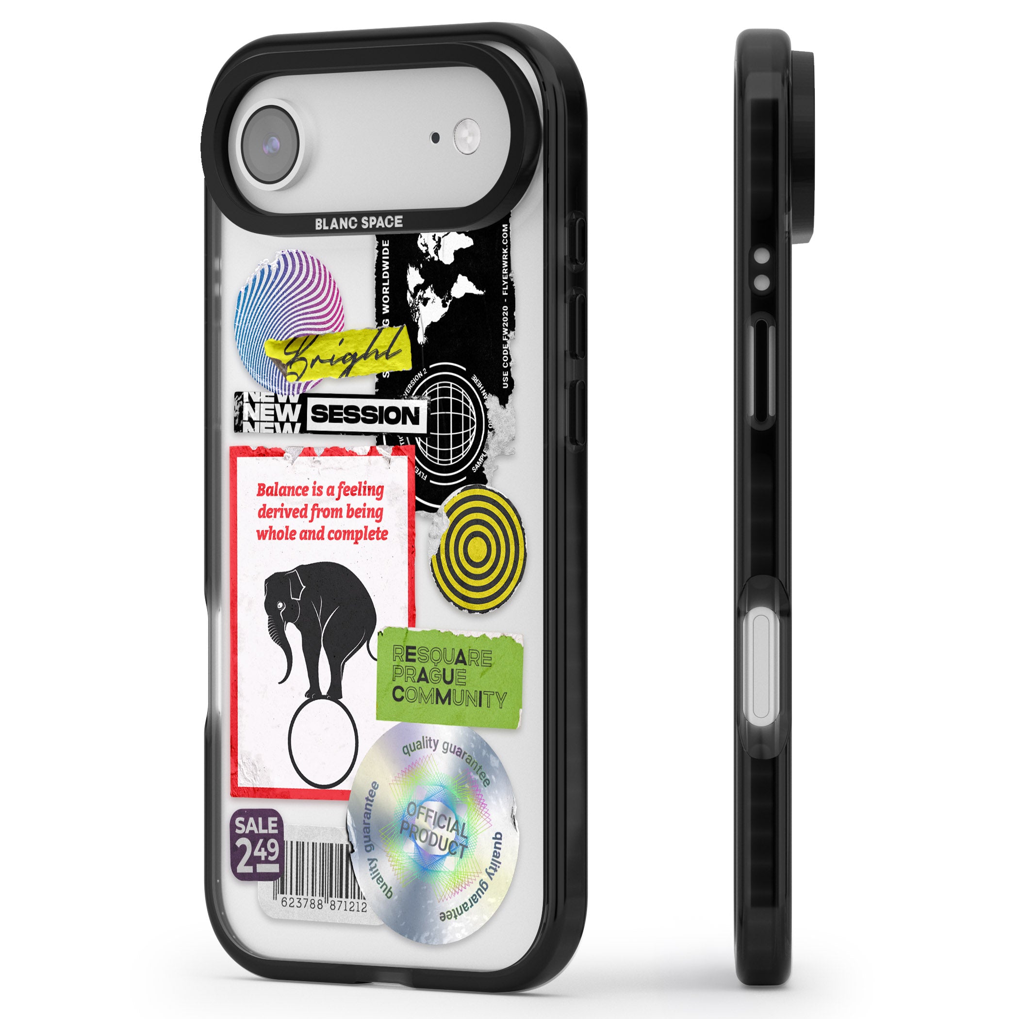 Peeled Sticker Mix iPhone 17 Air Impact Black Phone Case Side Profile