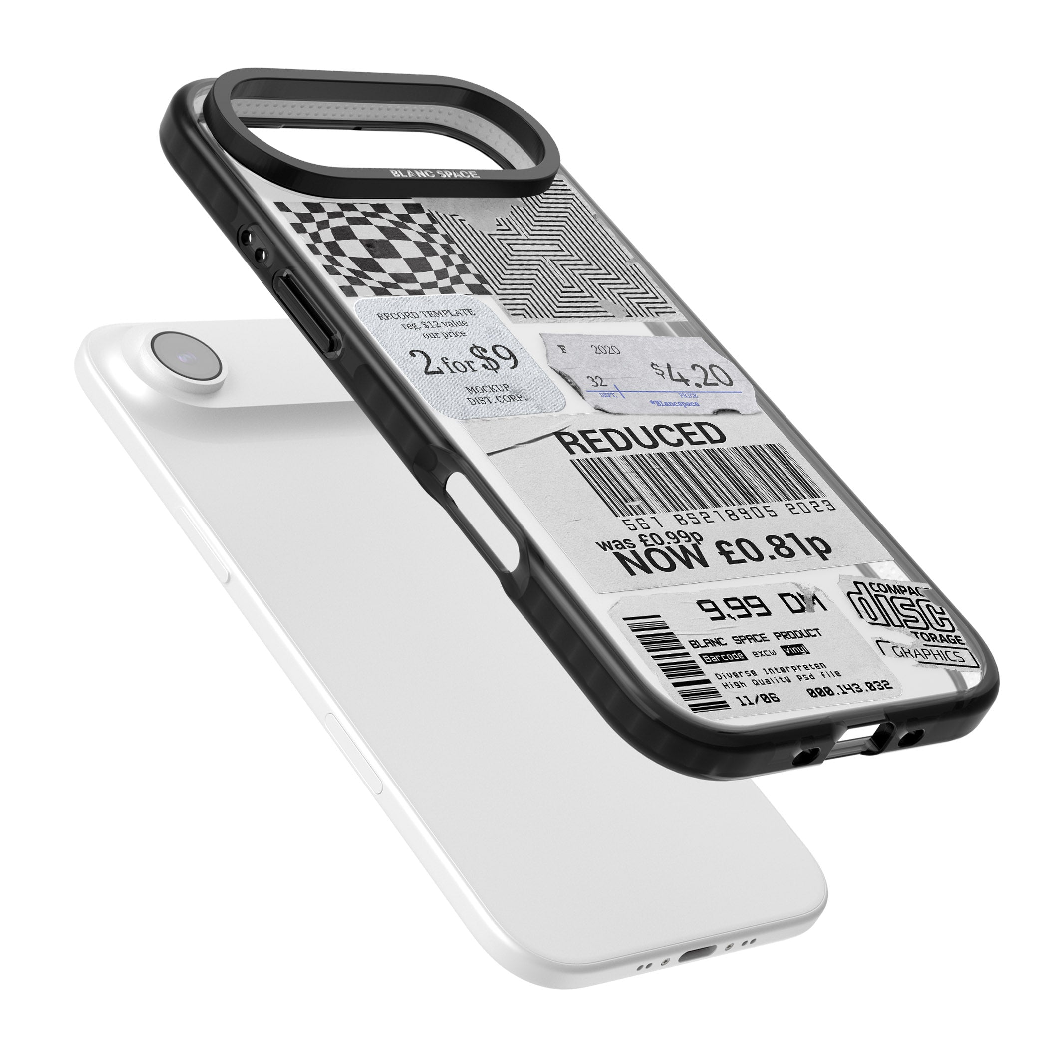White Sticker Mix iPhone 17 Air Impact Black Phone Case Colours