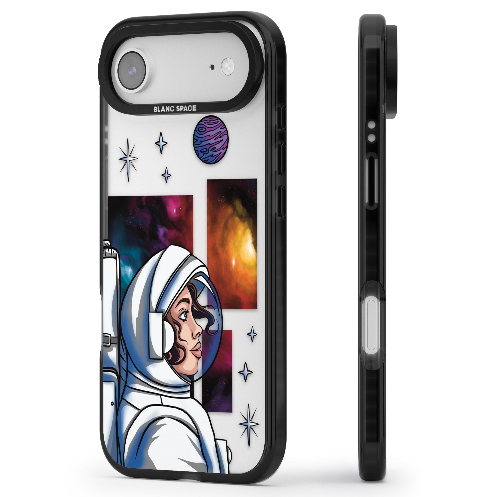 Cosmic Ambition iPhone 17 Air Impact Black Phone Case Side Profile