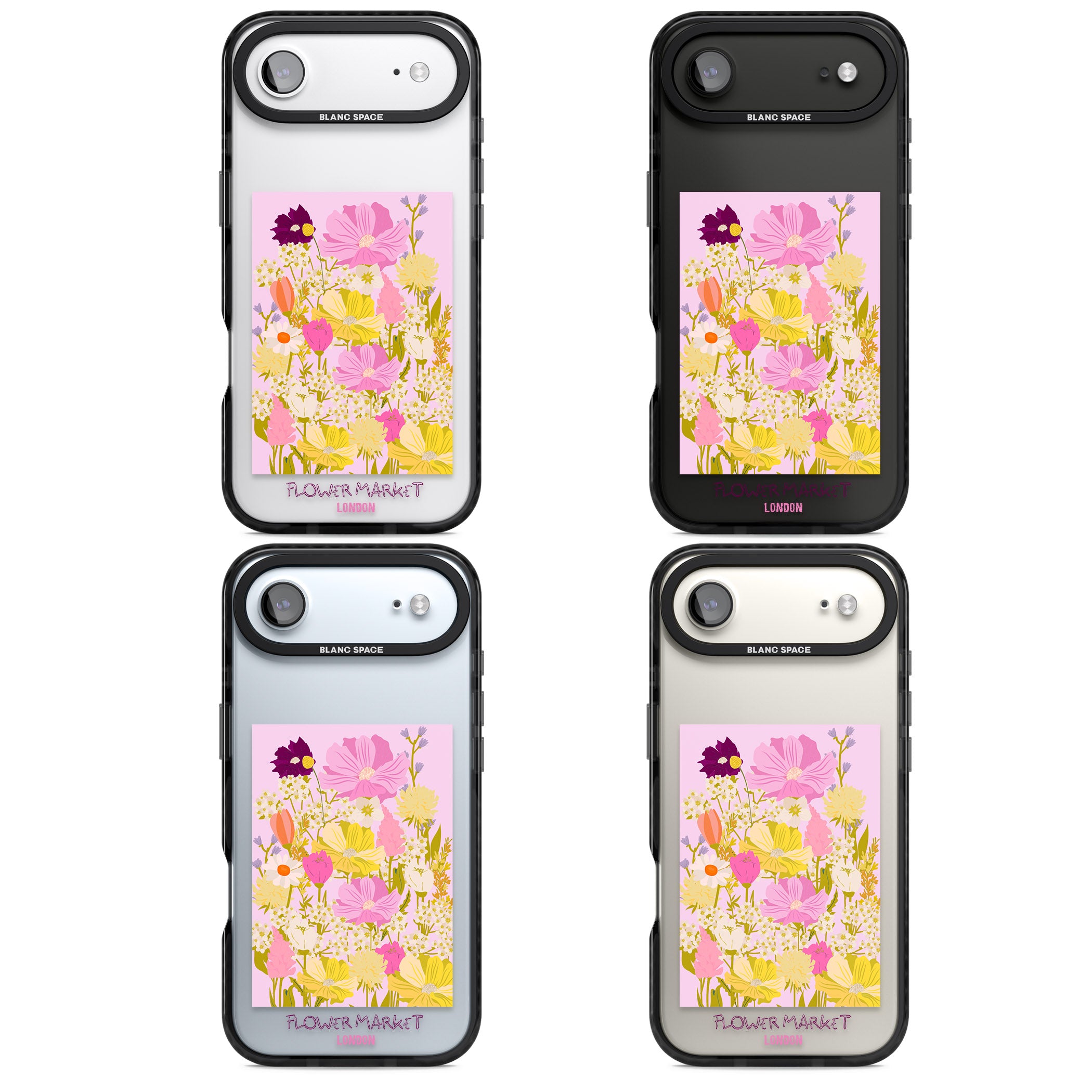 Flower Market iPhone 17 Air Impact Black Phone Case APT Impact Protection