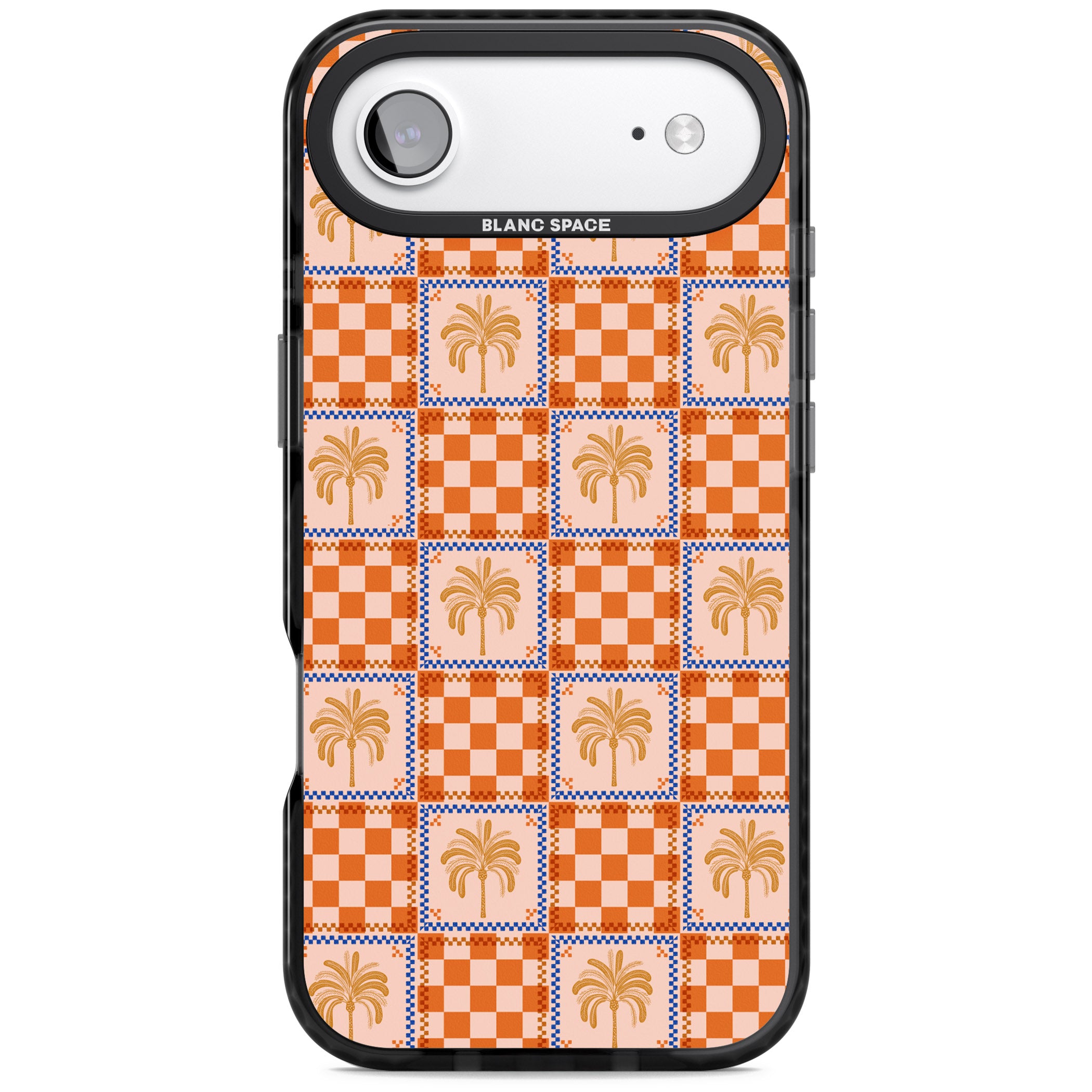 Terracotta Summer Checked iPhone 17 Air Impact Black Phone Case
