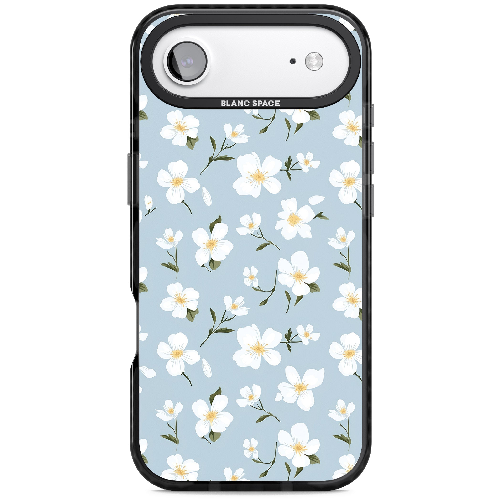 Soft White Blossoms iPhone 17 Air Impact Black Phone Case