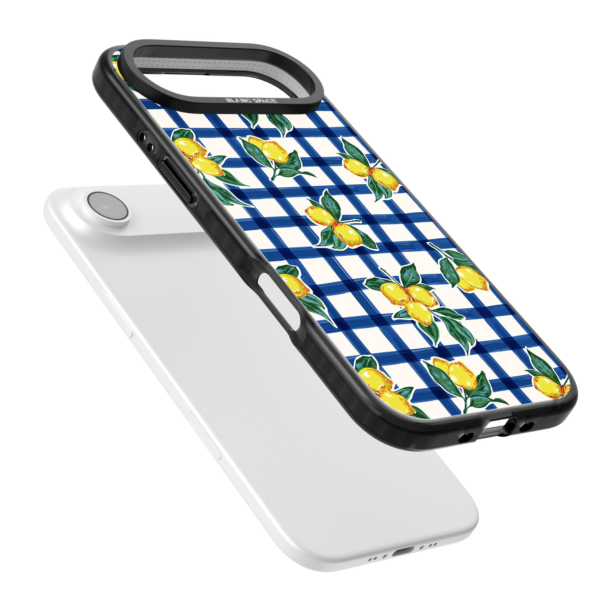 Lemon Gingham iPhone 17 Air Impact Black Phone Case Colours