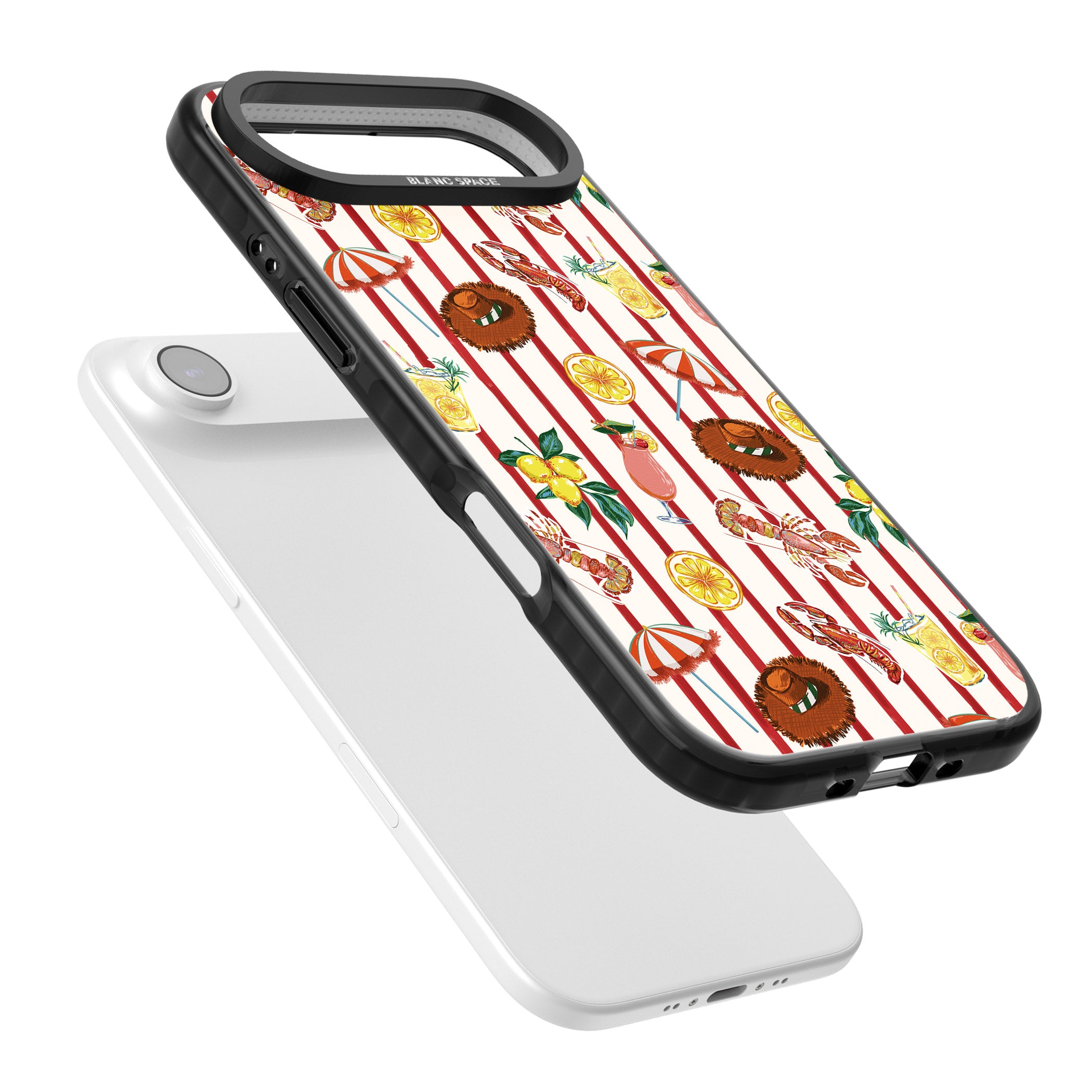 Italian Beach Pattern iPhone 17 Air Impact Black Phone Case Colours