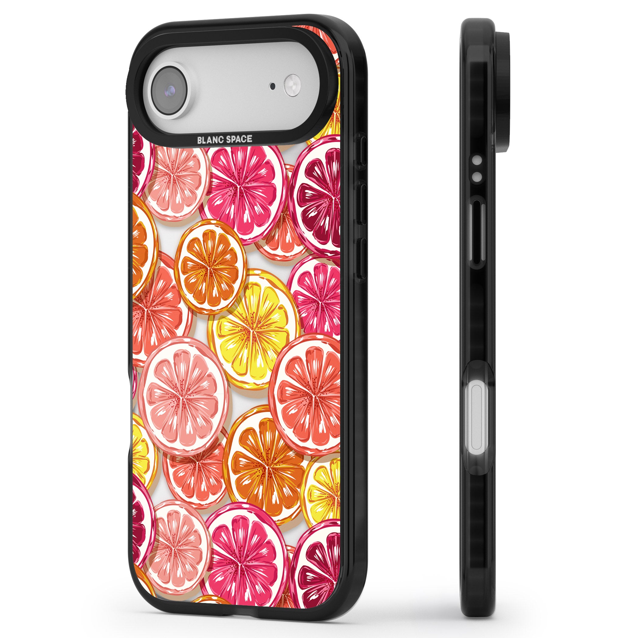 Citrus Fiesta iPhone 17 Air Impact Black Phone Case Side Profile