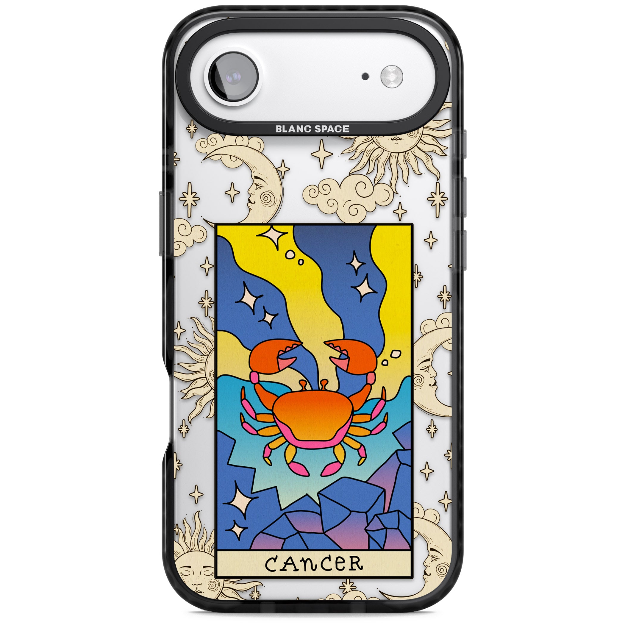 Celestial Zodiac Cancer iPhone 17 Air Impact Black Phone Case