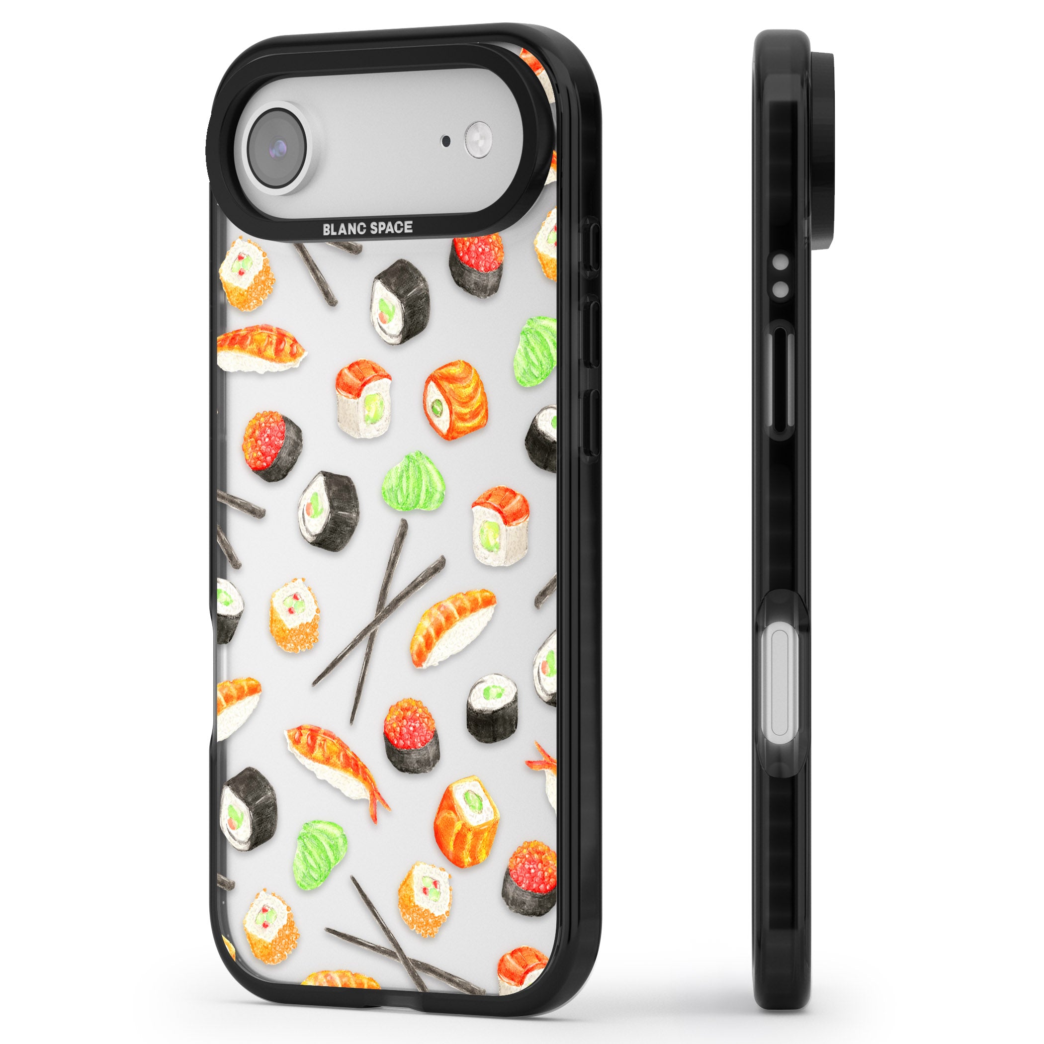 Sushi iPhone 17 Air Impact Black Phone Case Side Profile