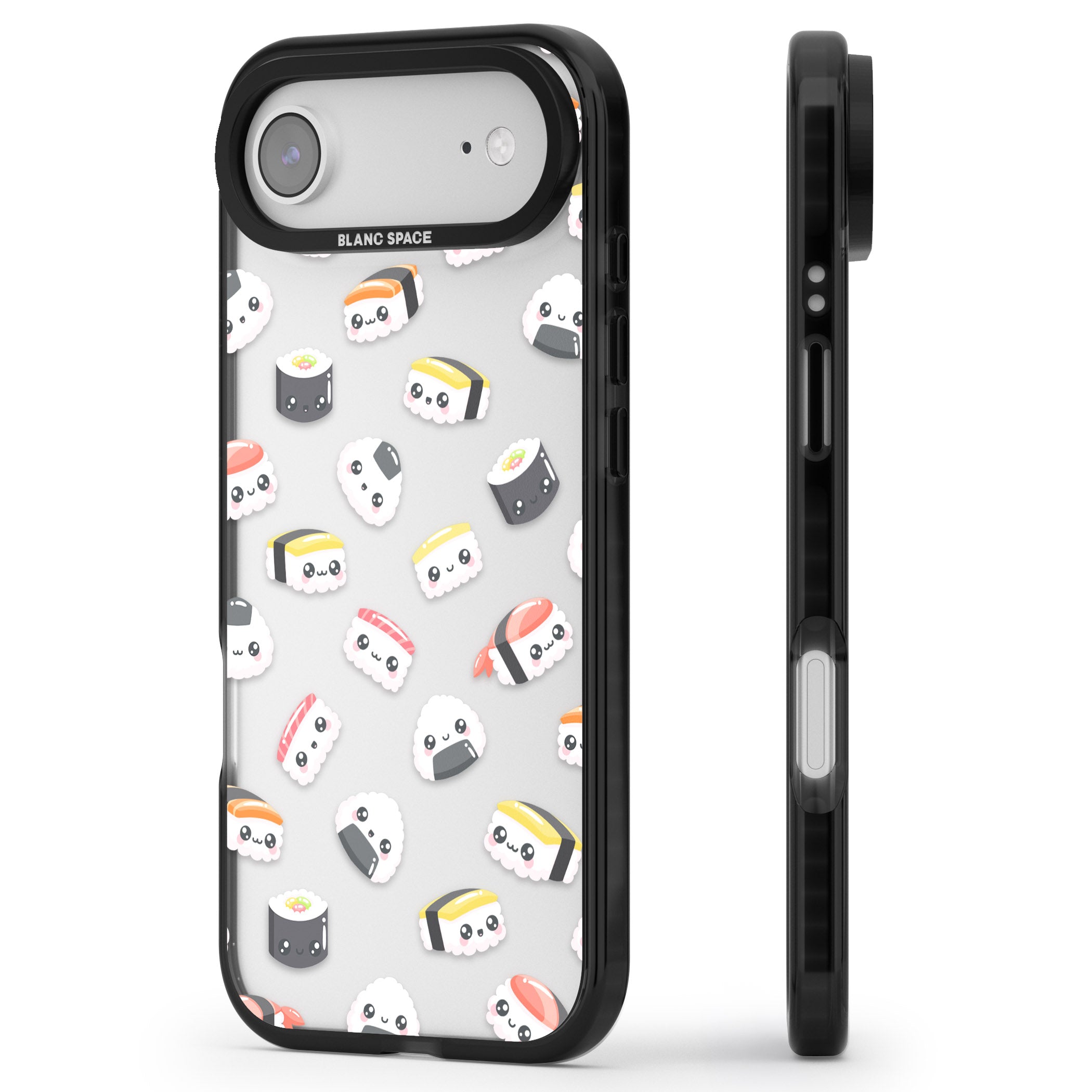 Kawaii Sushi iPhone 17 Air Impact Black Phone Case Side Profile