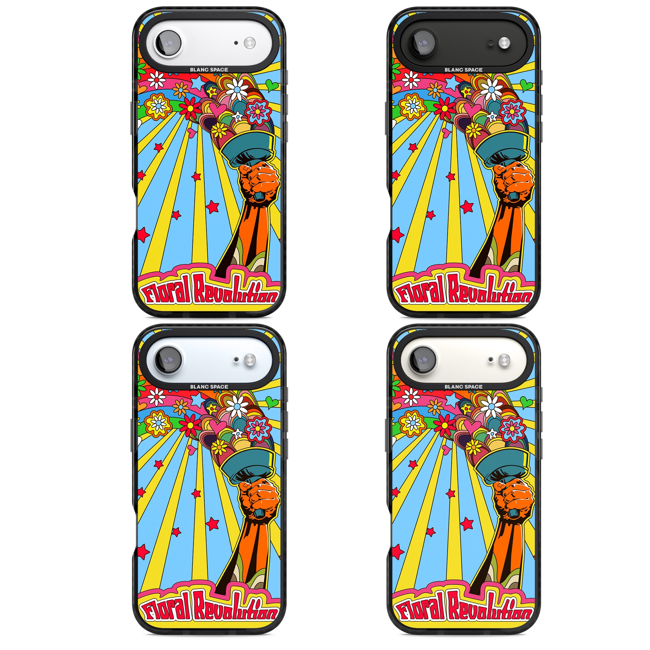 Floral Revolution iPhone 17 Air Impact Black Phone Case APT Impact Protection