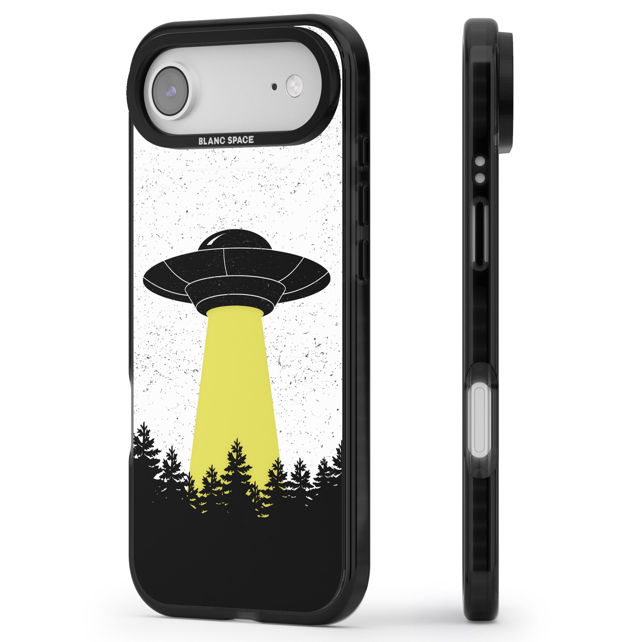 Alien Abduction iPhone 17 Air Impact Black Phone Case Side Profile
