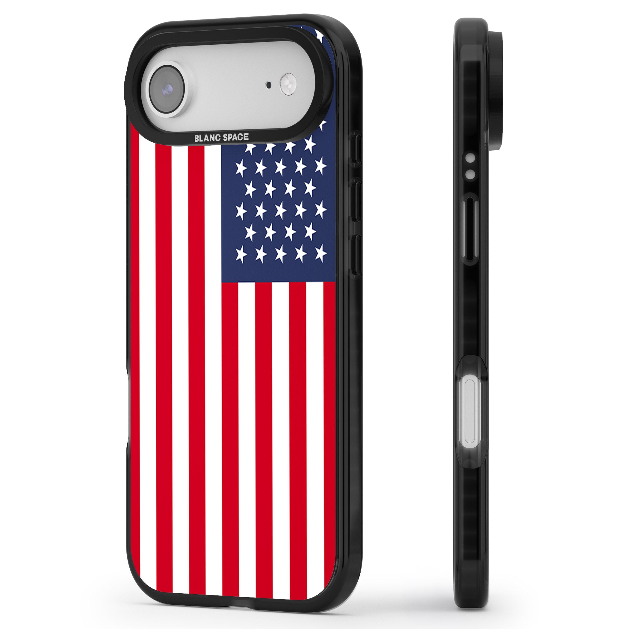 American Flag iPhone 17 Air Impact Black Phone Case Side Profile