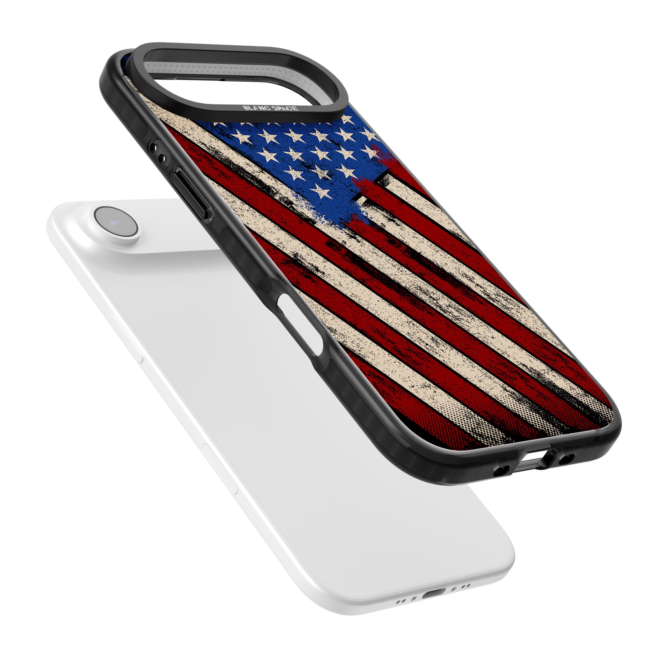 Distressed Us Flag iPhone 17 Air Impact Black Phone Case Colours