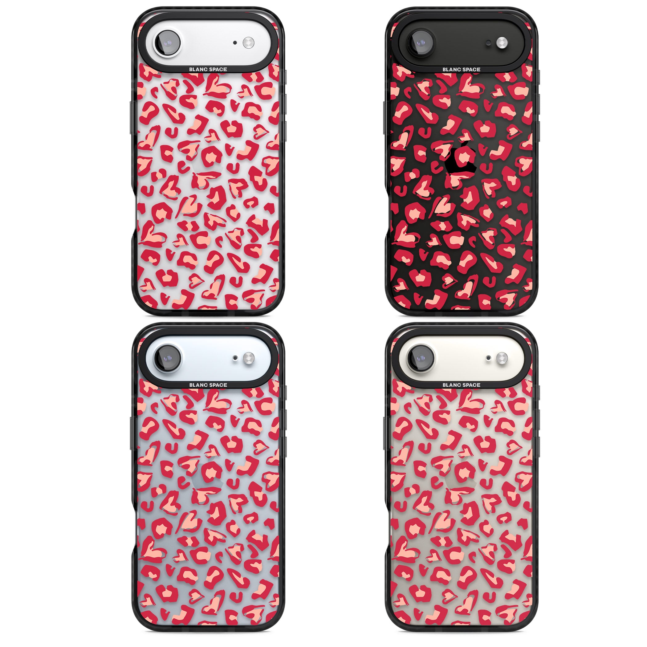 Heart Leopard Print iPhone 17 Air Impact Black Phone Case APT Impact Protection