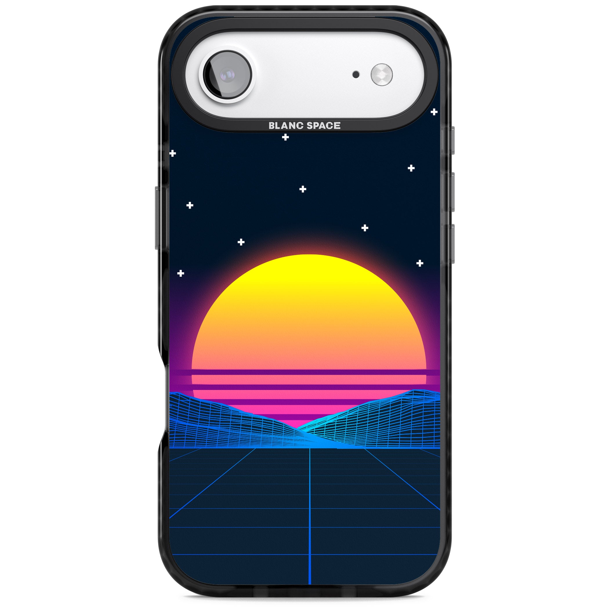 Retro Sunset Vaporwave iPhone 17 Air Impact Black Phone Case