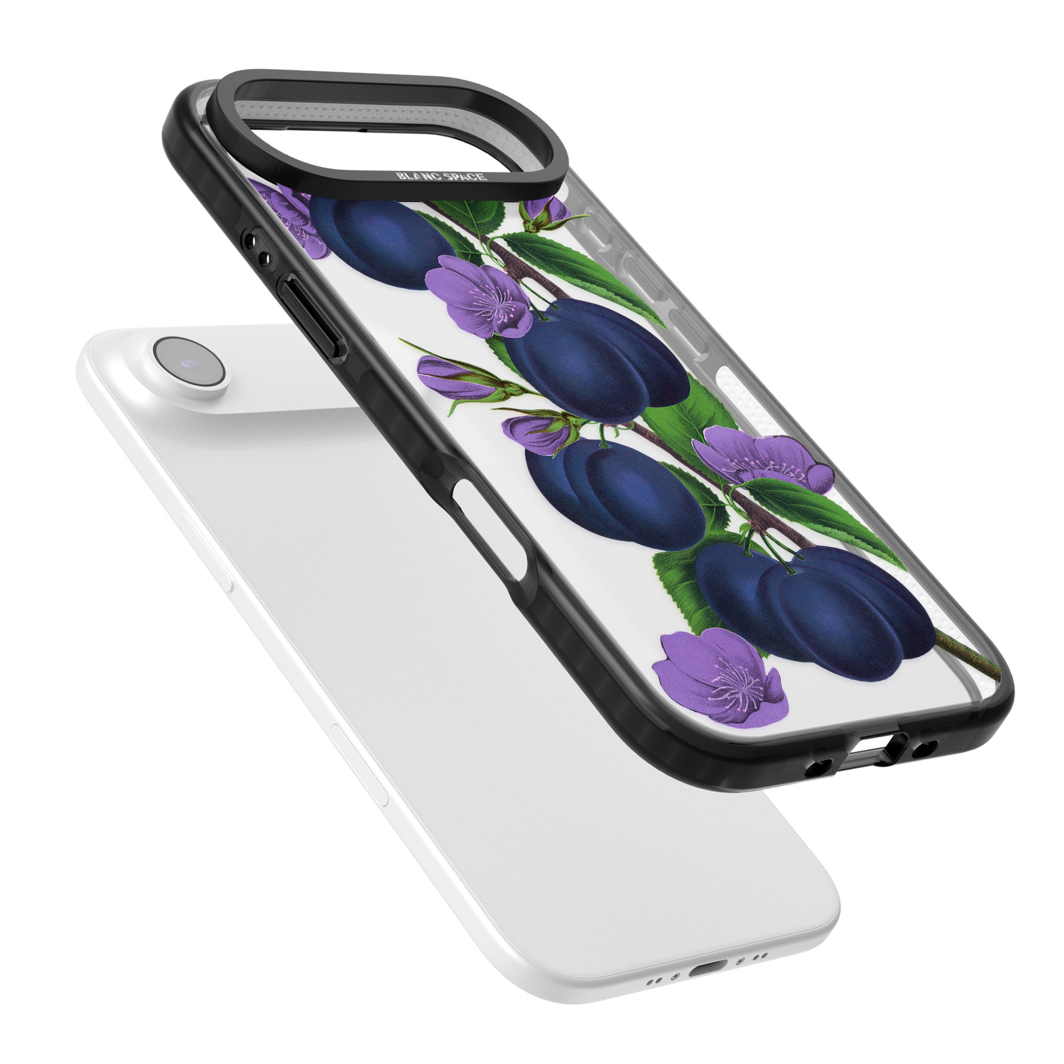 Vintage Painted Plums iPhone 17 Air Impact Black Phone Case Colours