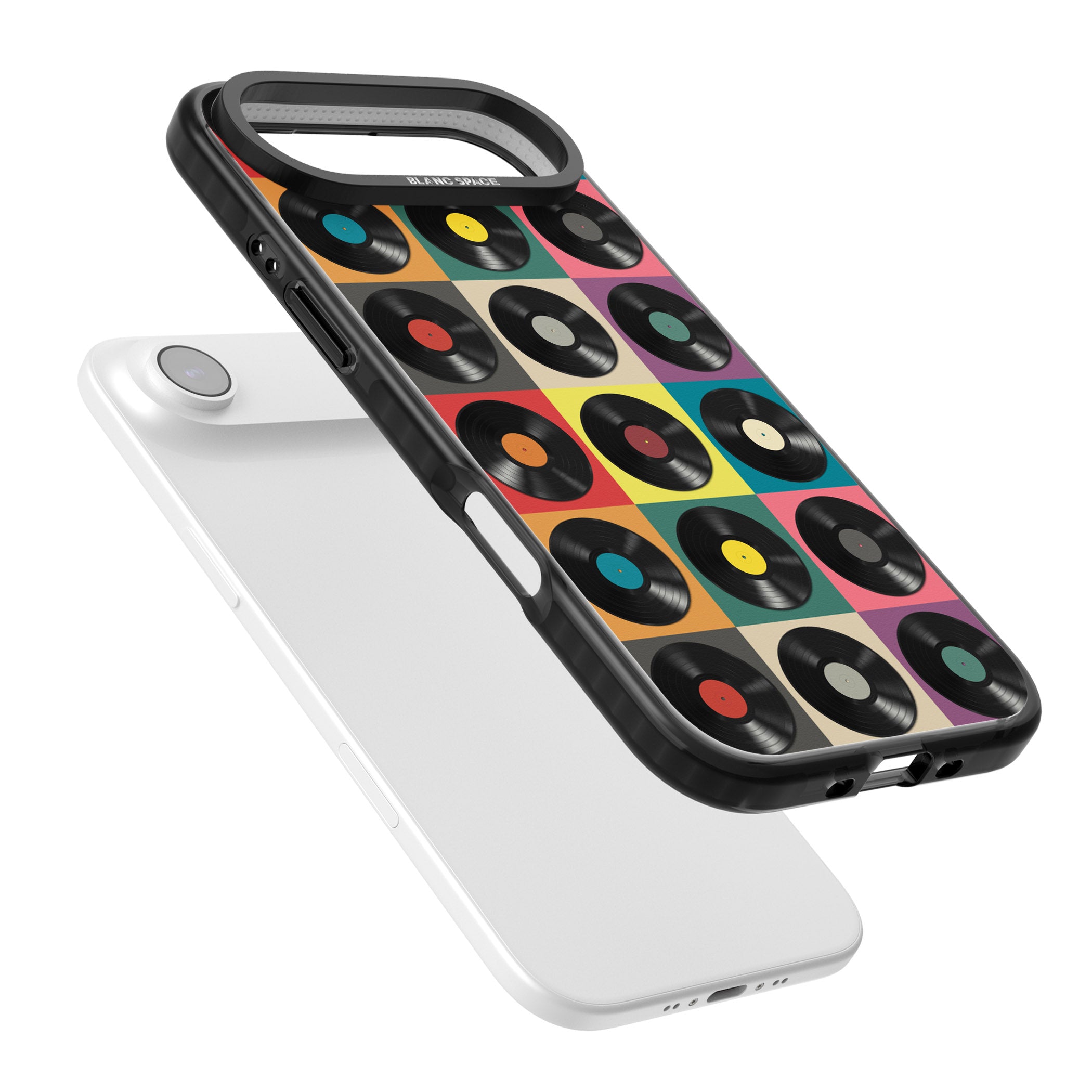 Vinyl Record Pattern iPhone 17 Air Impact Black Phone Case Colours