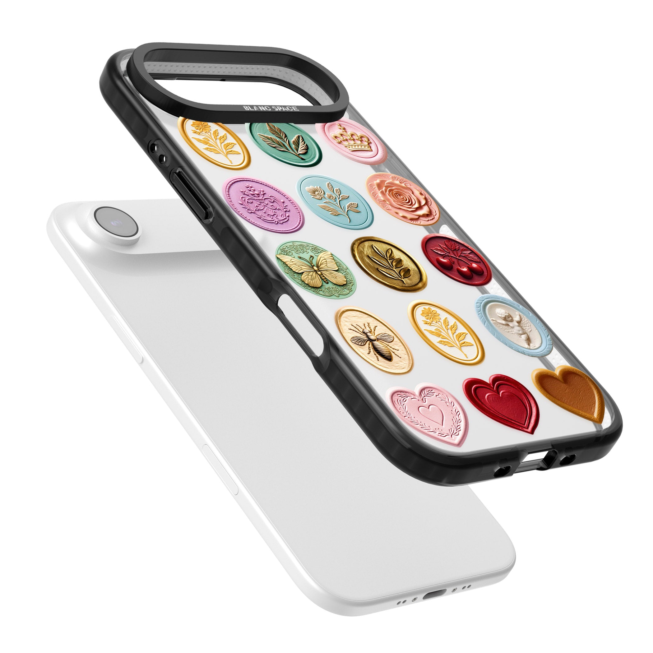 Vintage Wax Seal Pattern iPhone 17 Air Impact Black Phone Case Colours