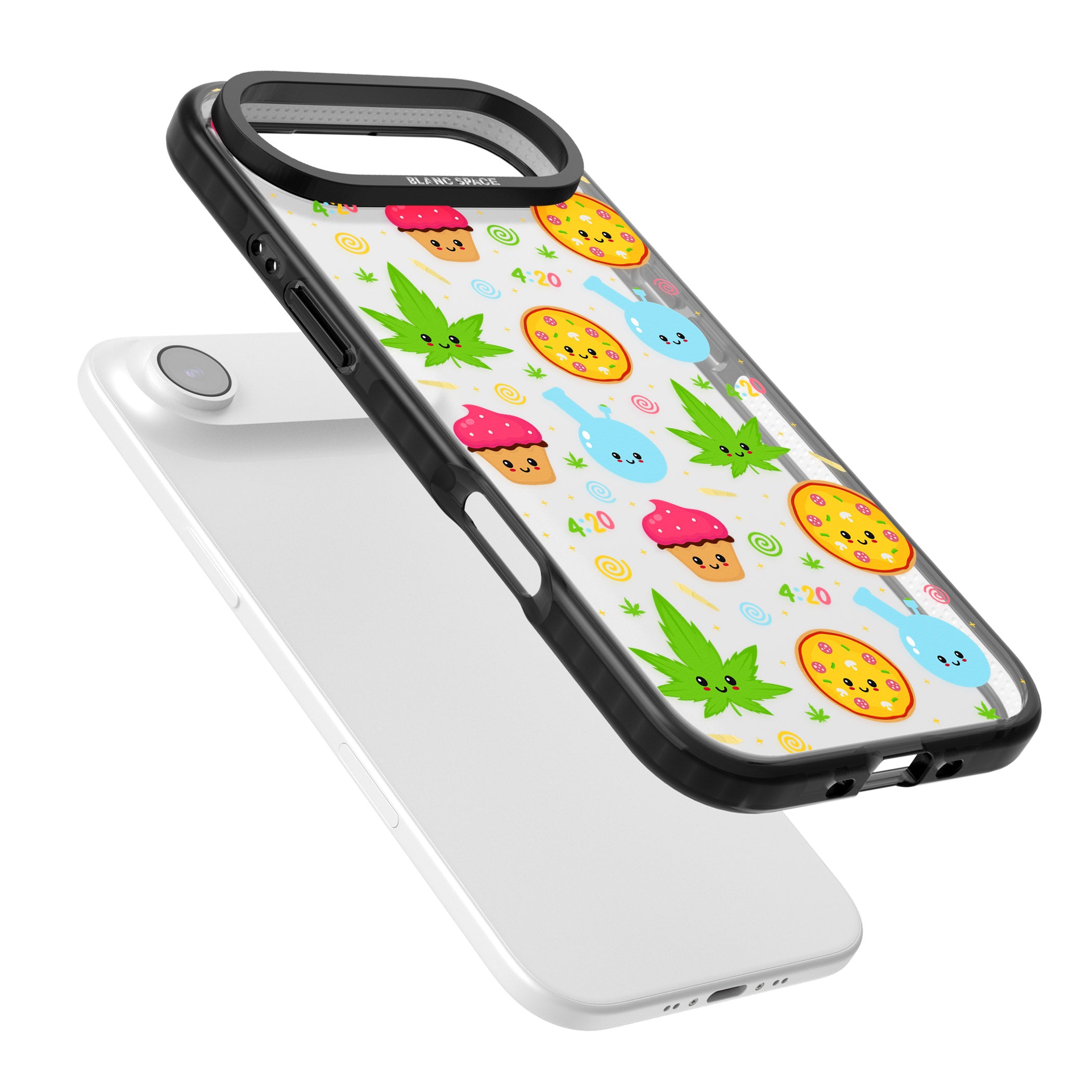 Kawaii Weed Pattern iPhone 17 Air Impact Black Phone Case Colours