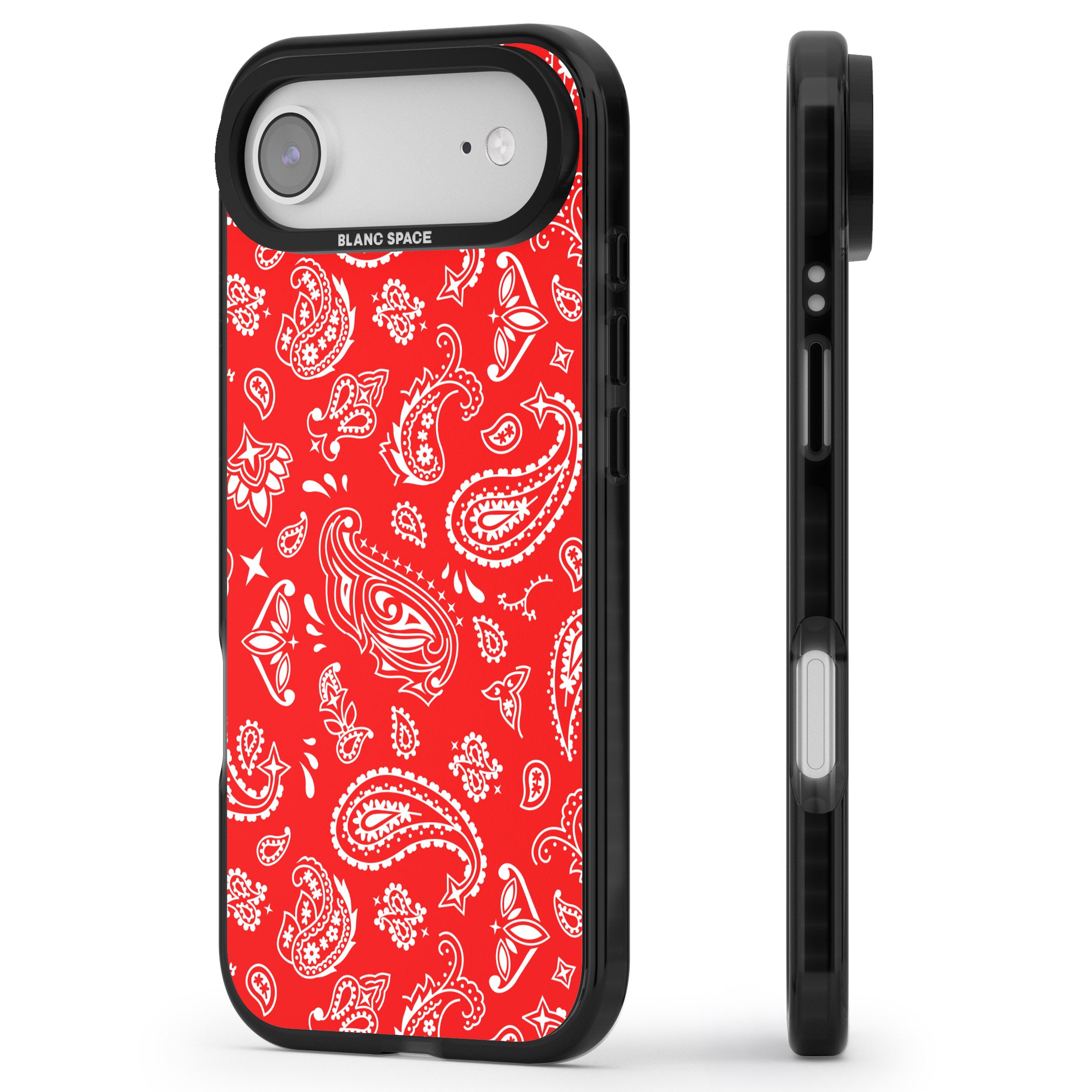 Red Bandana iPhone 17 Air Impact Black Phone Case Side Profile