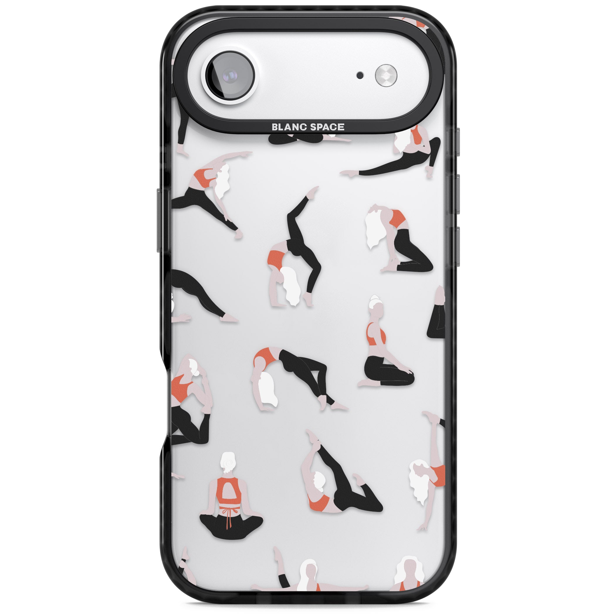 Yoga Poses Clear iPhone 17 Air Impact Black Phone Case