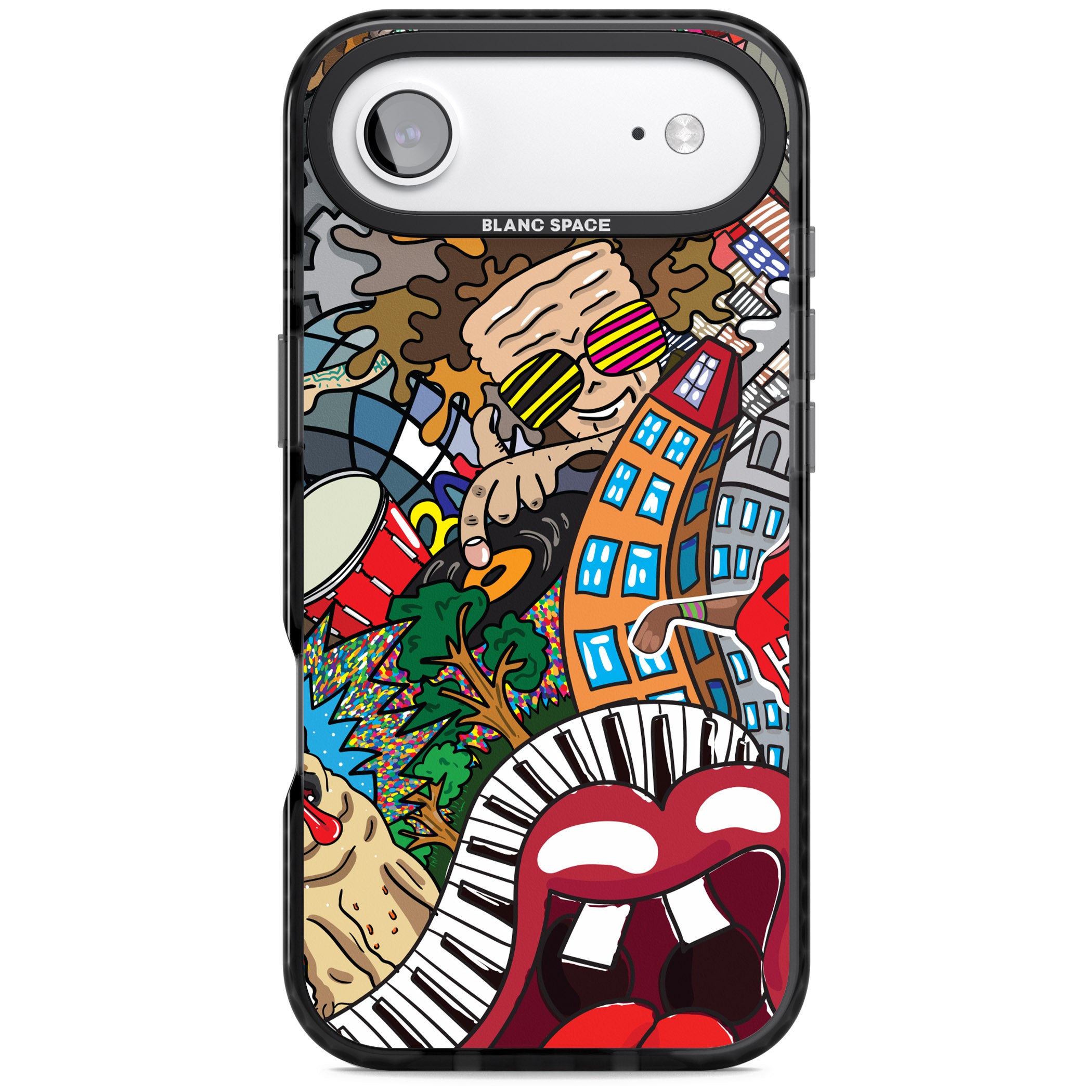 Funky Music City iPhone 17 Air Impact Black Phone Case