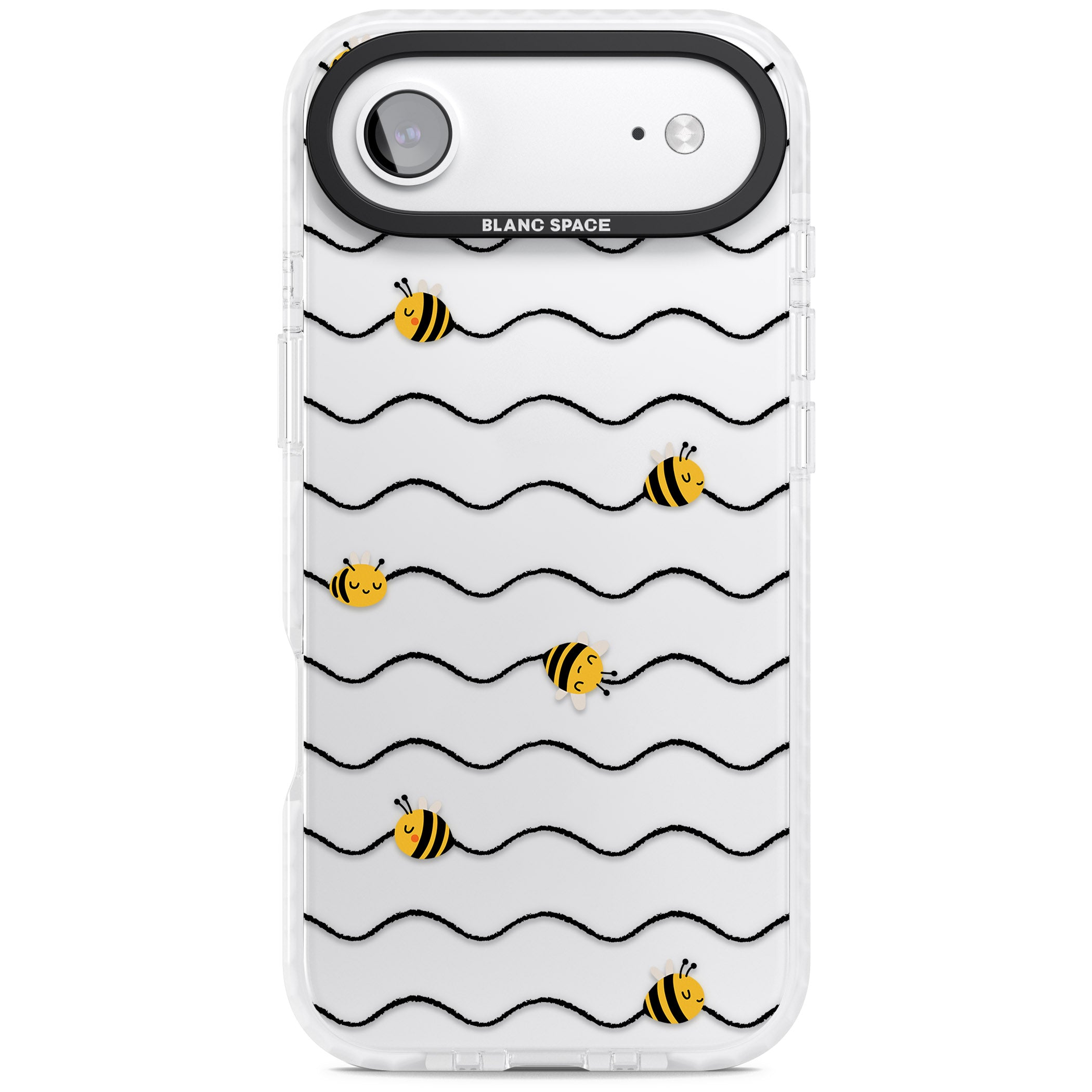 Bee Wave Pattern iPhone 17 Air Impact Clear Phone Case