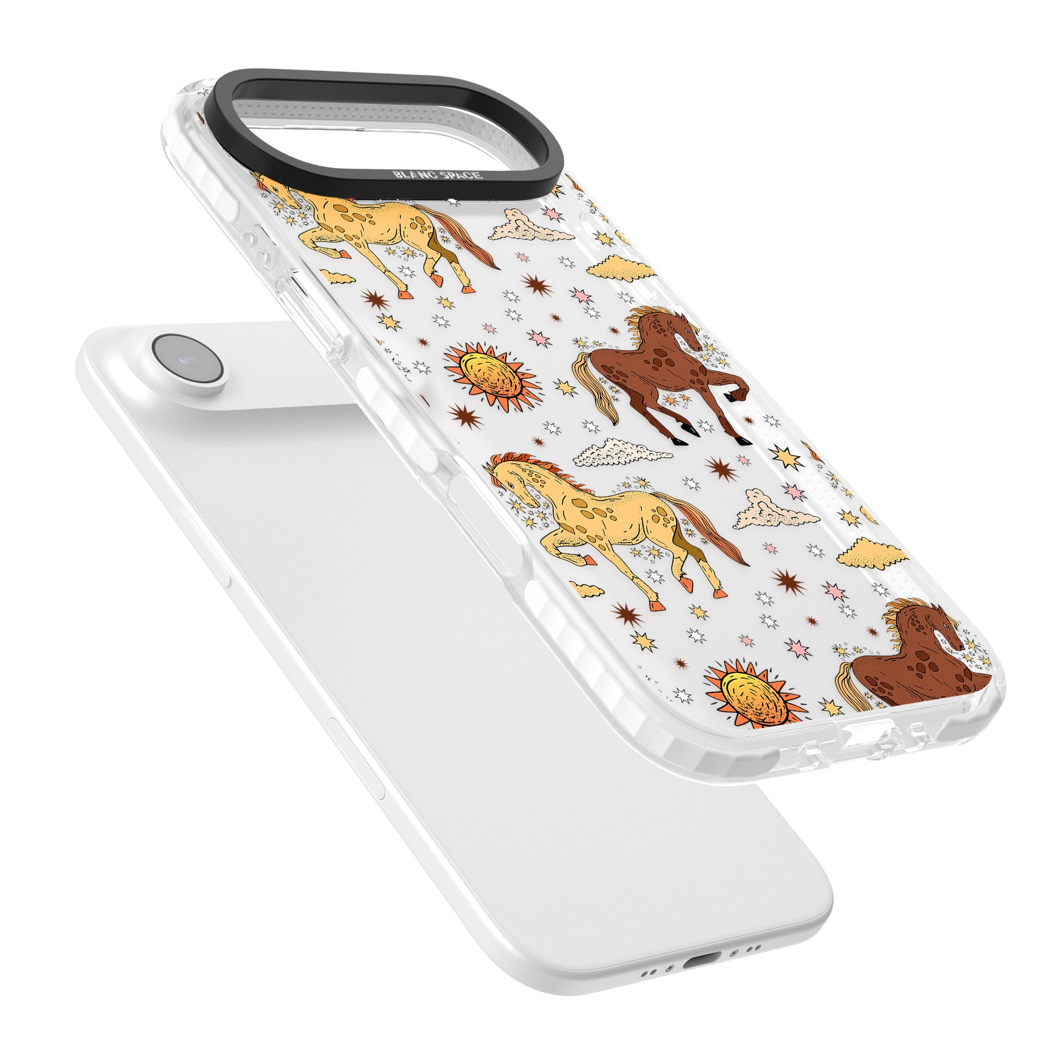 Boho Celestial Wild Horses iPhone 17 Air Impact Clear Phone Case Colours