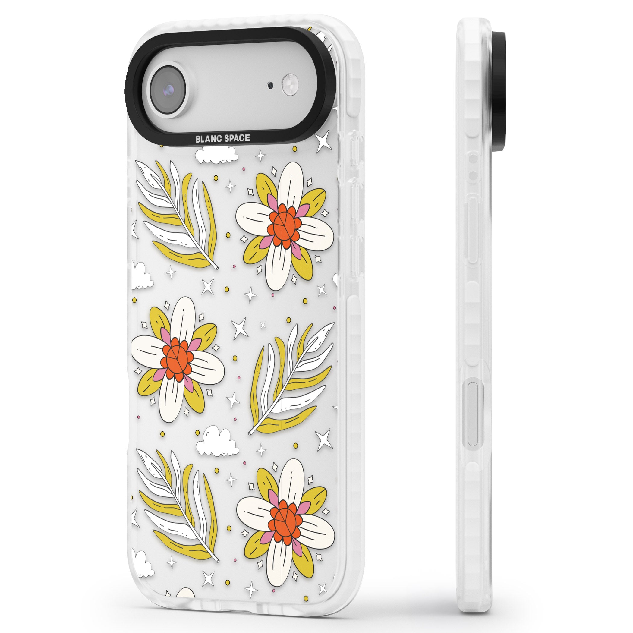 Boho Celestial Floral Dream iPhone 17 Air Impact Clear Phone Case Side Profile