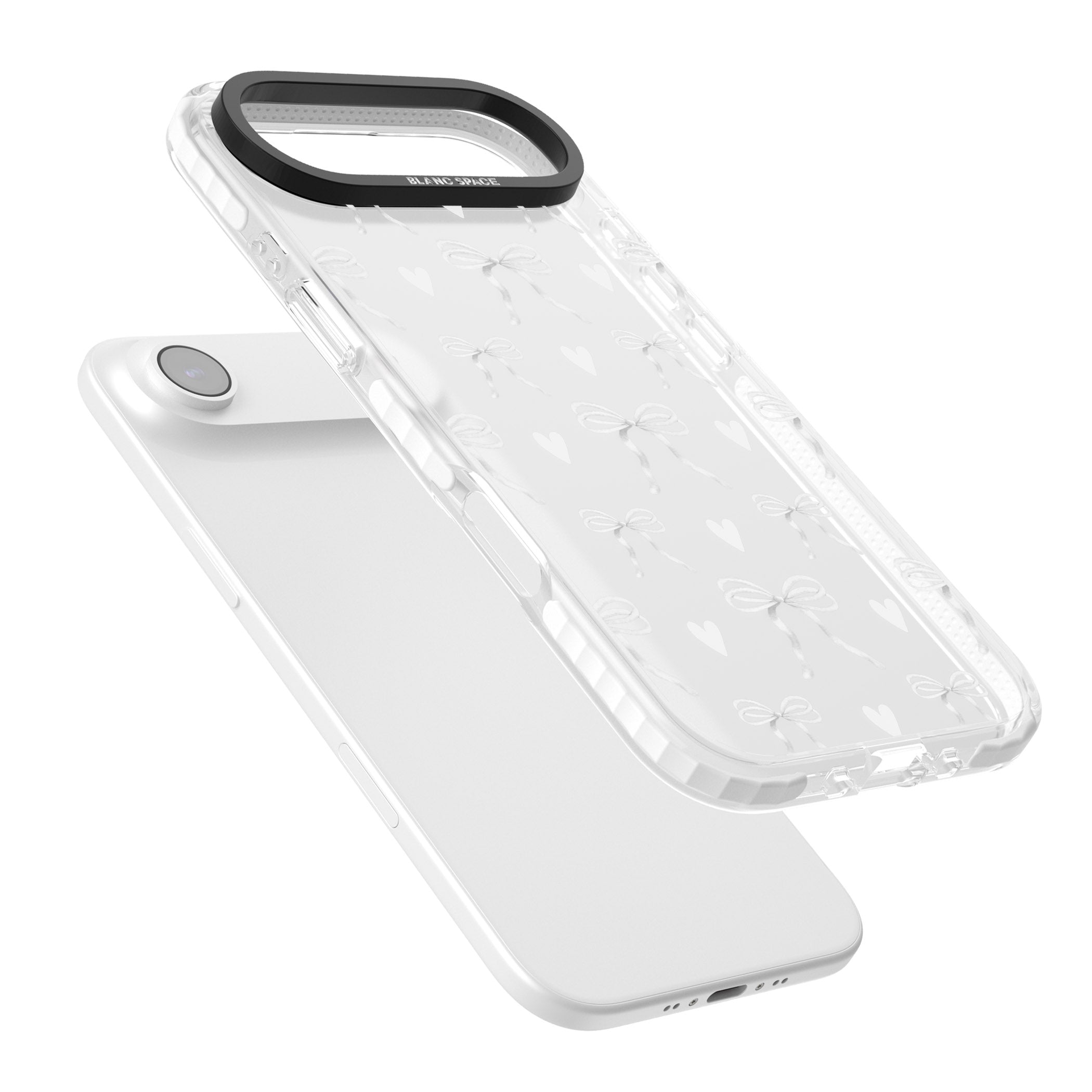 White Bows & Hearts iPhone 17 Air Impact Clear Phone Case Colours