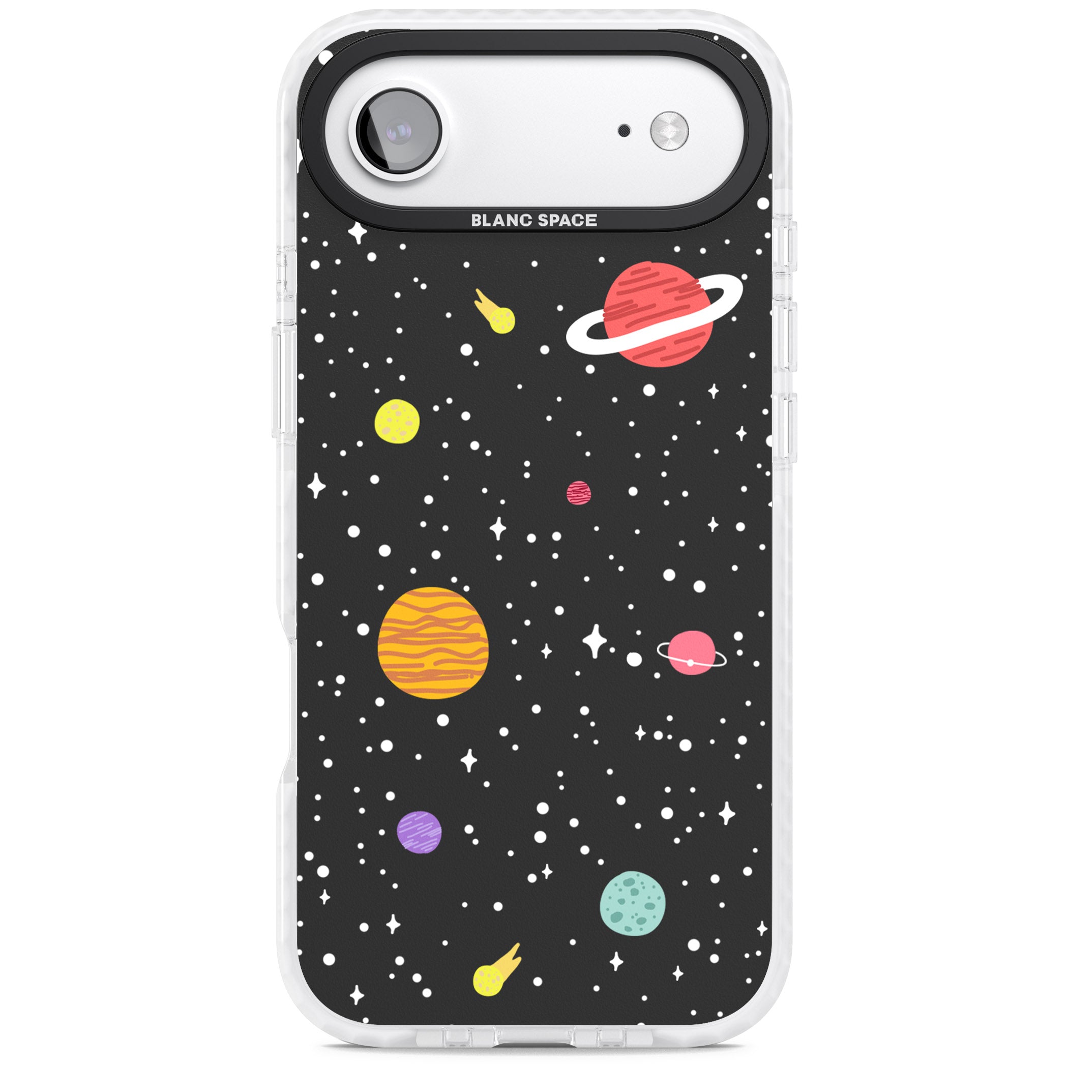 Cute Cartoon Planets iPhone 17 Air Impact Clear Phone Case