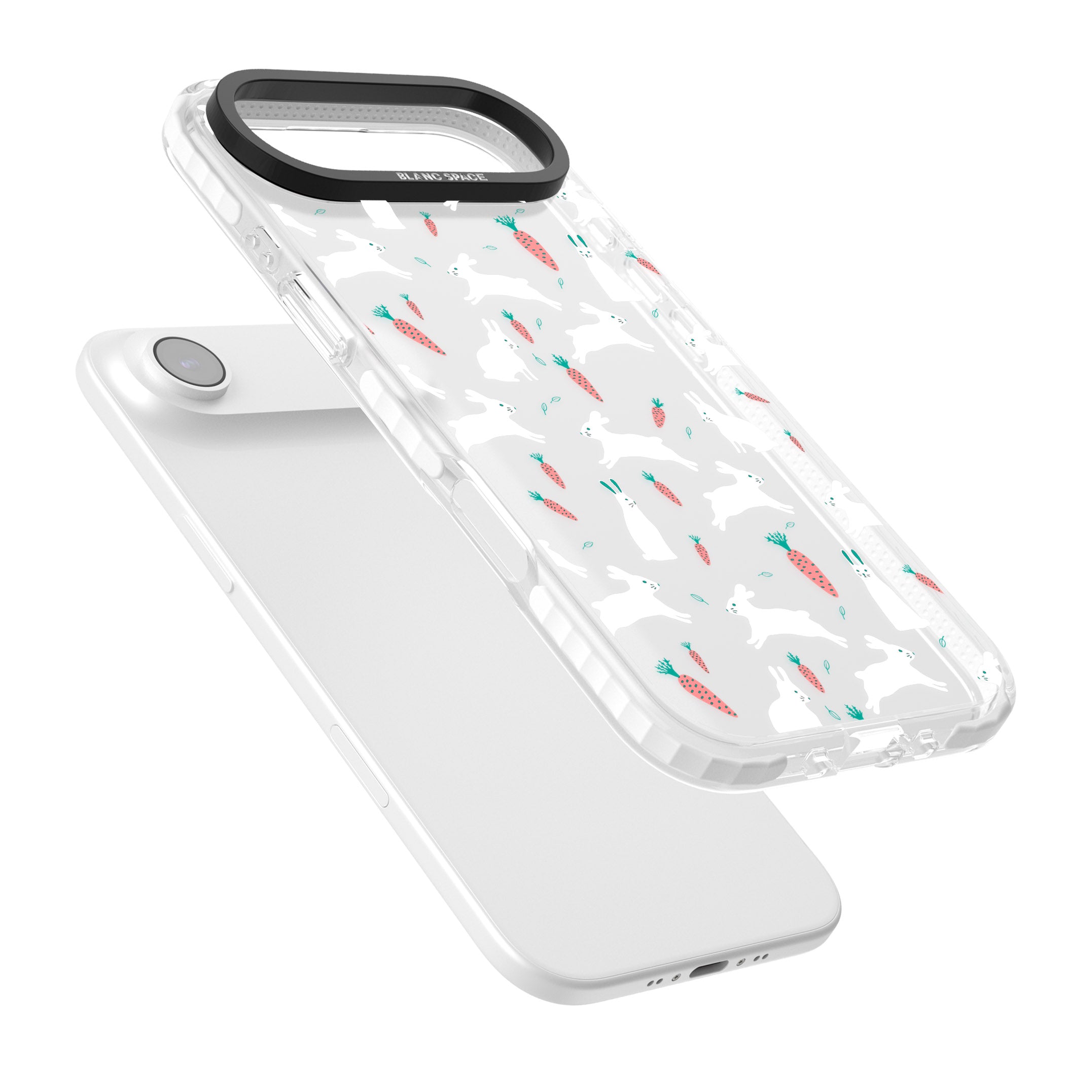 White Bunnies And Carrots iPhone 17 Air Impact Clear Phone Case Colours