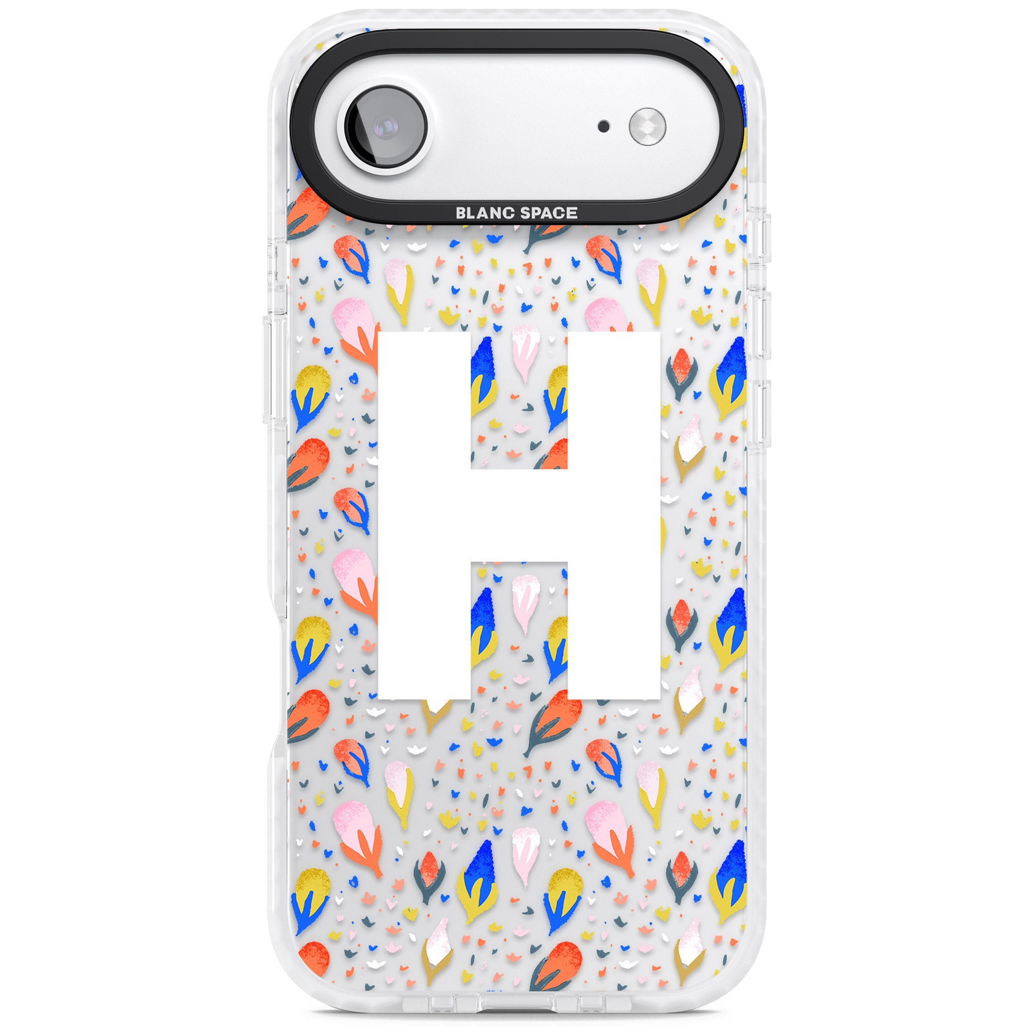 Personalised Abstract Floral Initial iPhone 17 Air Impact Clear Phone Case