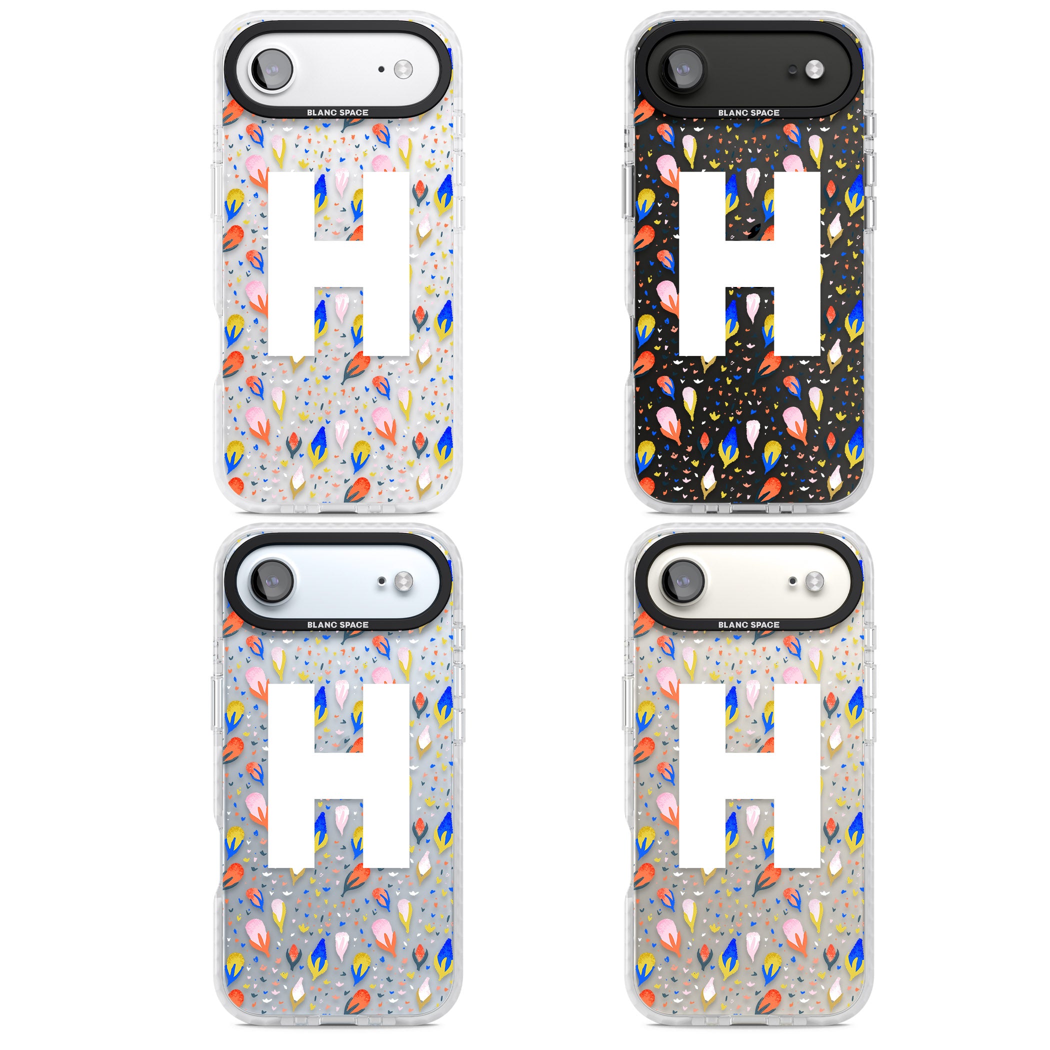 Personalised Abstract Floral Initial iPhone 17 Air Impact Clear Phone Case APT Impact Protection